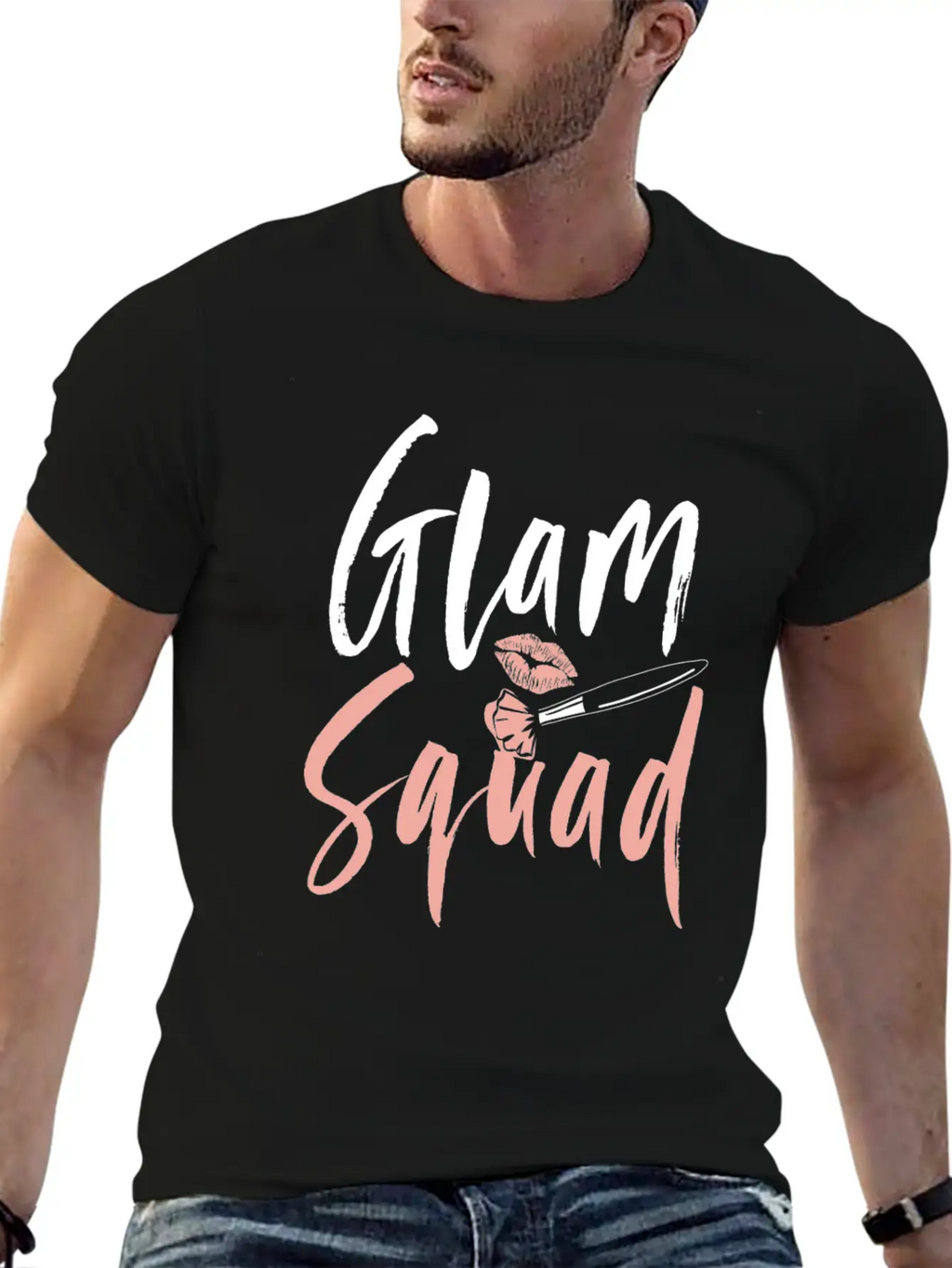 Glam Squad Funny Makeup Cheer Classic Cotton Tee – Unisex Comfort For Any Season