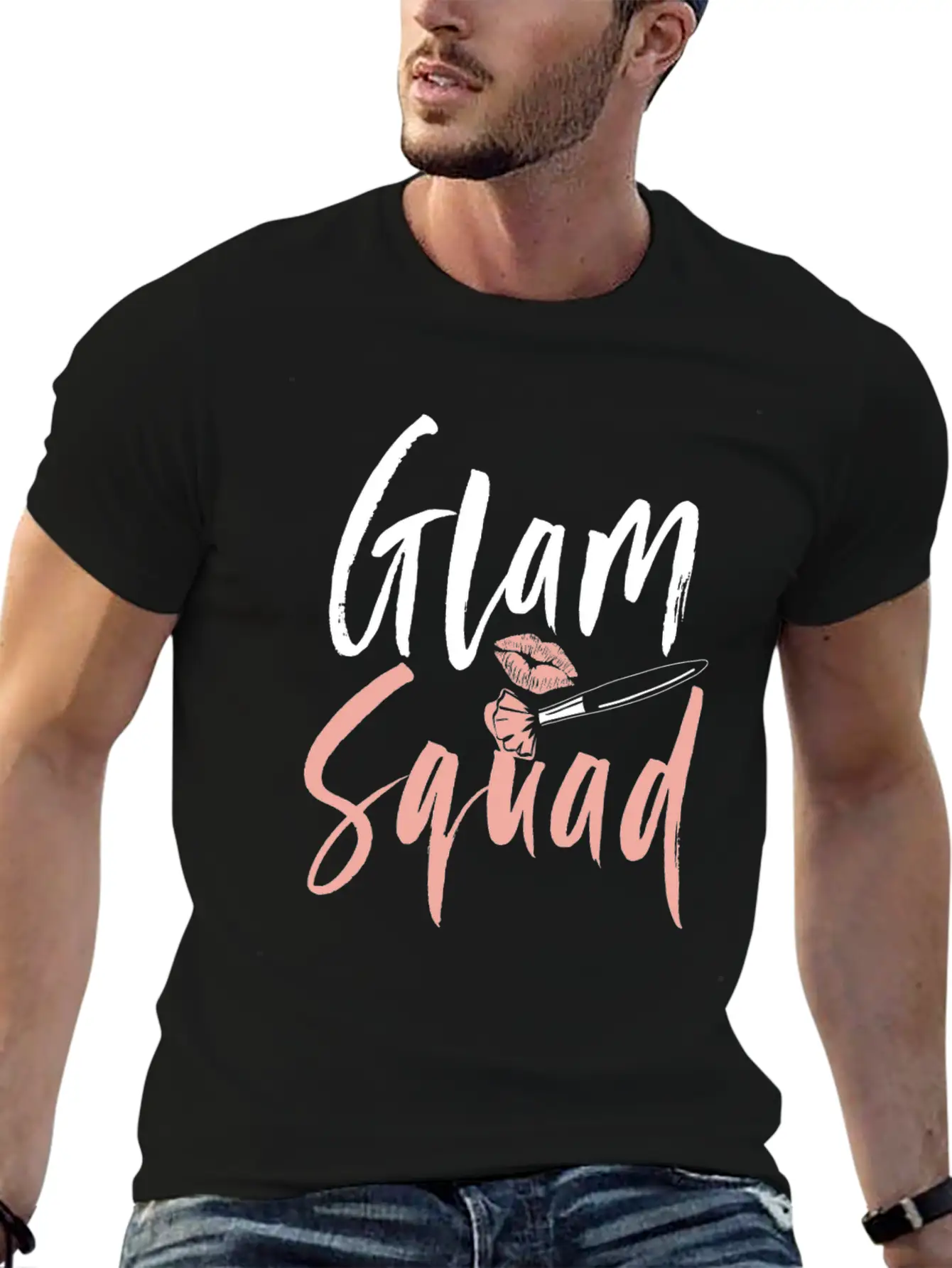 Glam Squad Funny Makeup Cheer Classic Cotton Tee – Unisex Comfort For Any Season