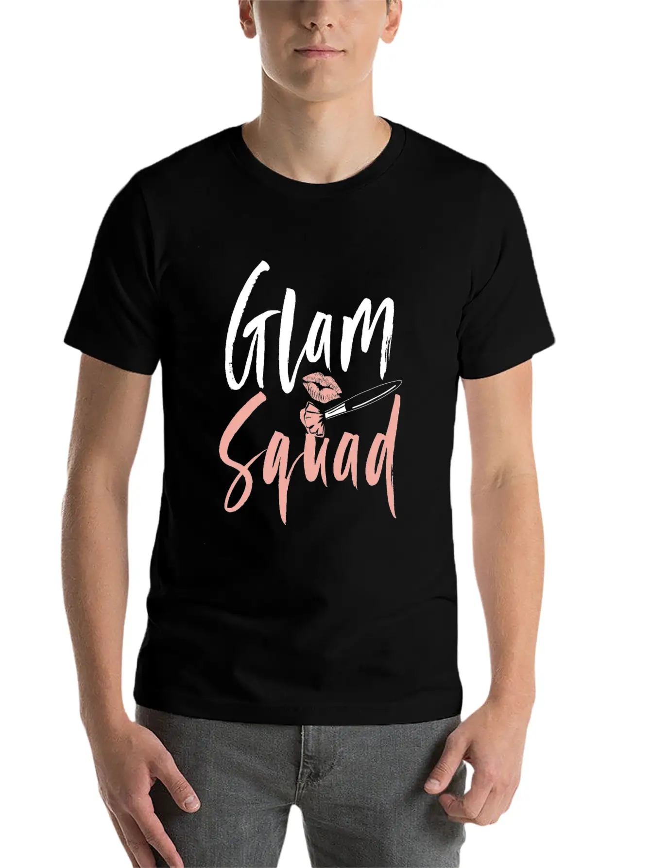 Glam Squad Funny Makeup Cheer Classic Cotton Tee – Unisex Comfort For Any Season