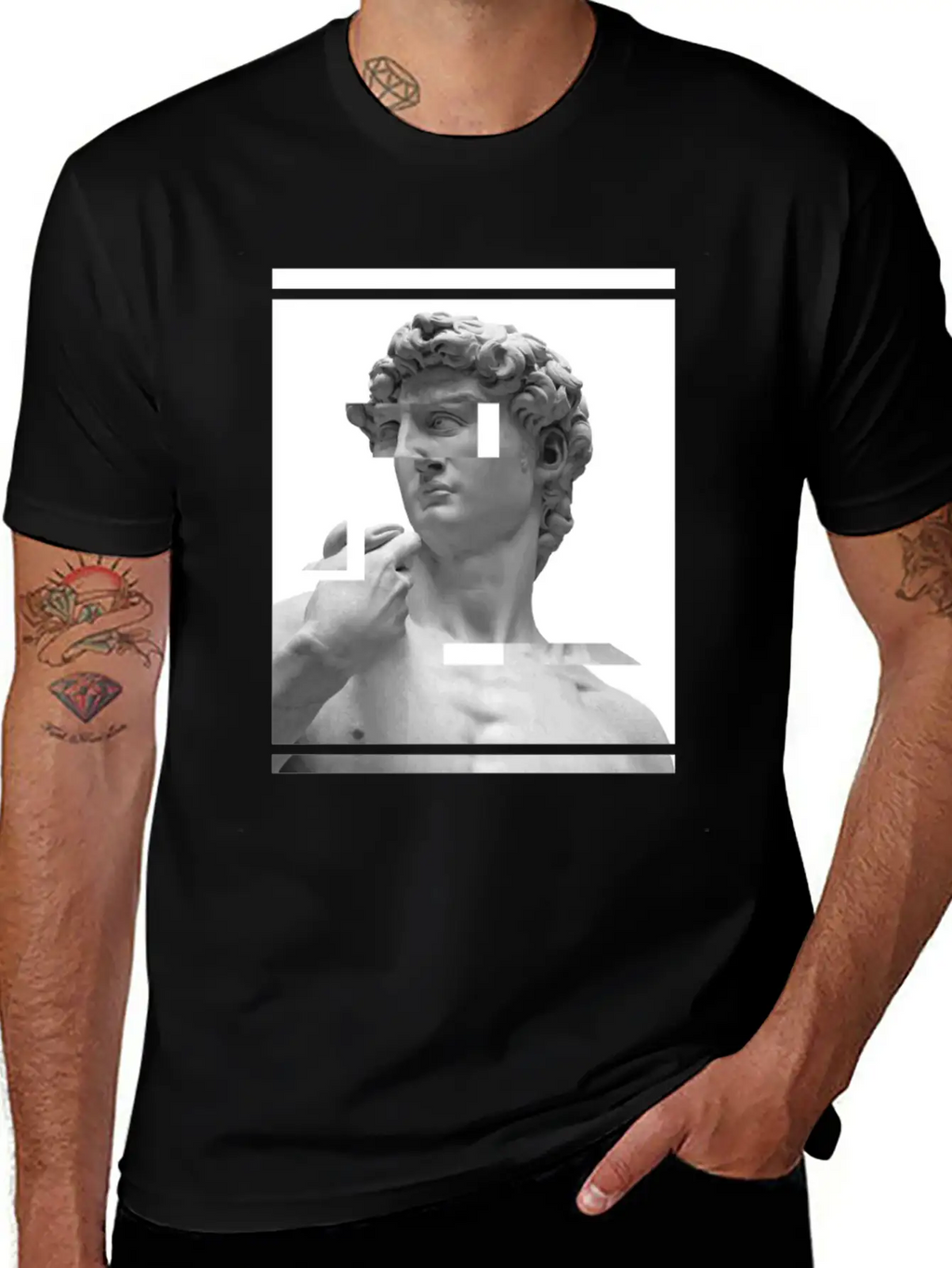 Glitch Greek Bust | Aesthetic Vaporwave Relaxed Everyday Tee – Lightweight And Durable Cotton