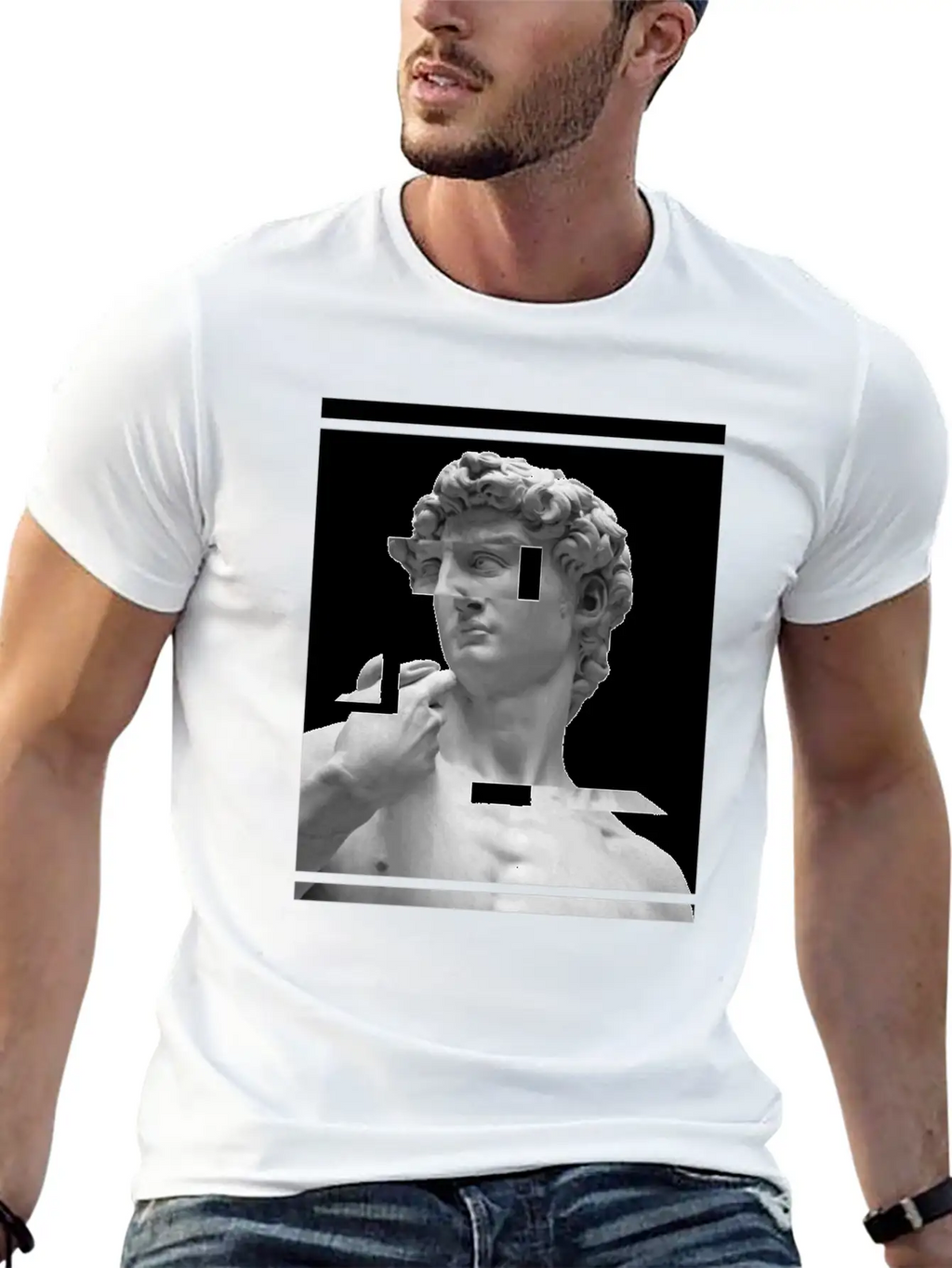 Glitch Greek Bust | Aesthetic Vaporwave Relaxed Everyday Tee – Lightweight And Durable Cotton
