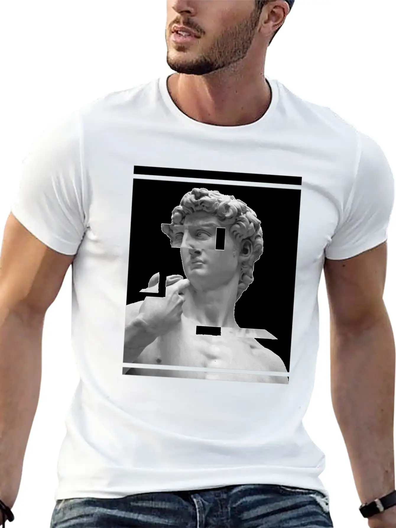 Glitch Greek Bust | Aesthetic Vaporwave Relaxed Everyday Tee – Lightweight And Durable Cotton