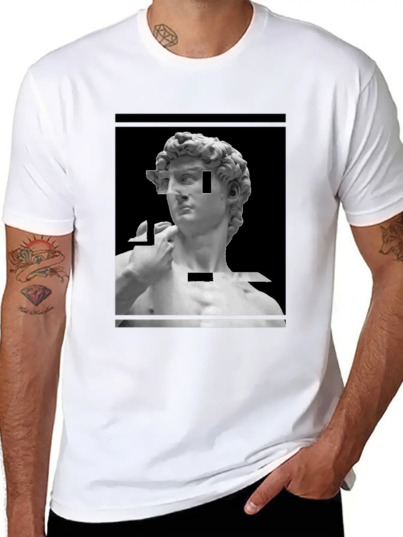 Glitch Greek Bust | Aesthetic Vaporwave Relaxed Everyday Tee – Lightweight And Durable Cotton