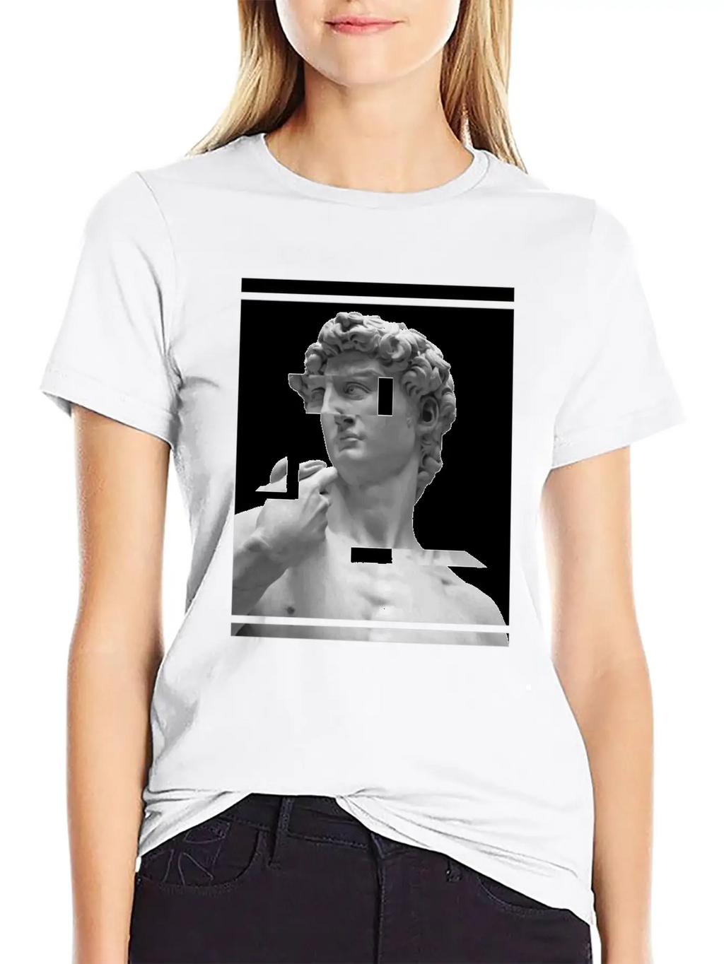 Glitch Greek Bust | Aesthetic Vaporwave Relaxed Everyday Tee – Lightweight And Durable Cotton