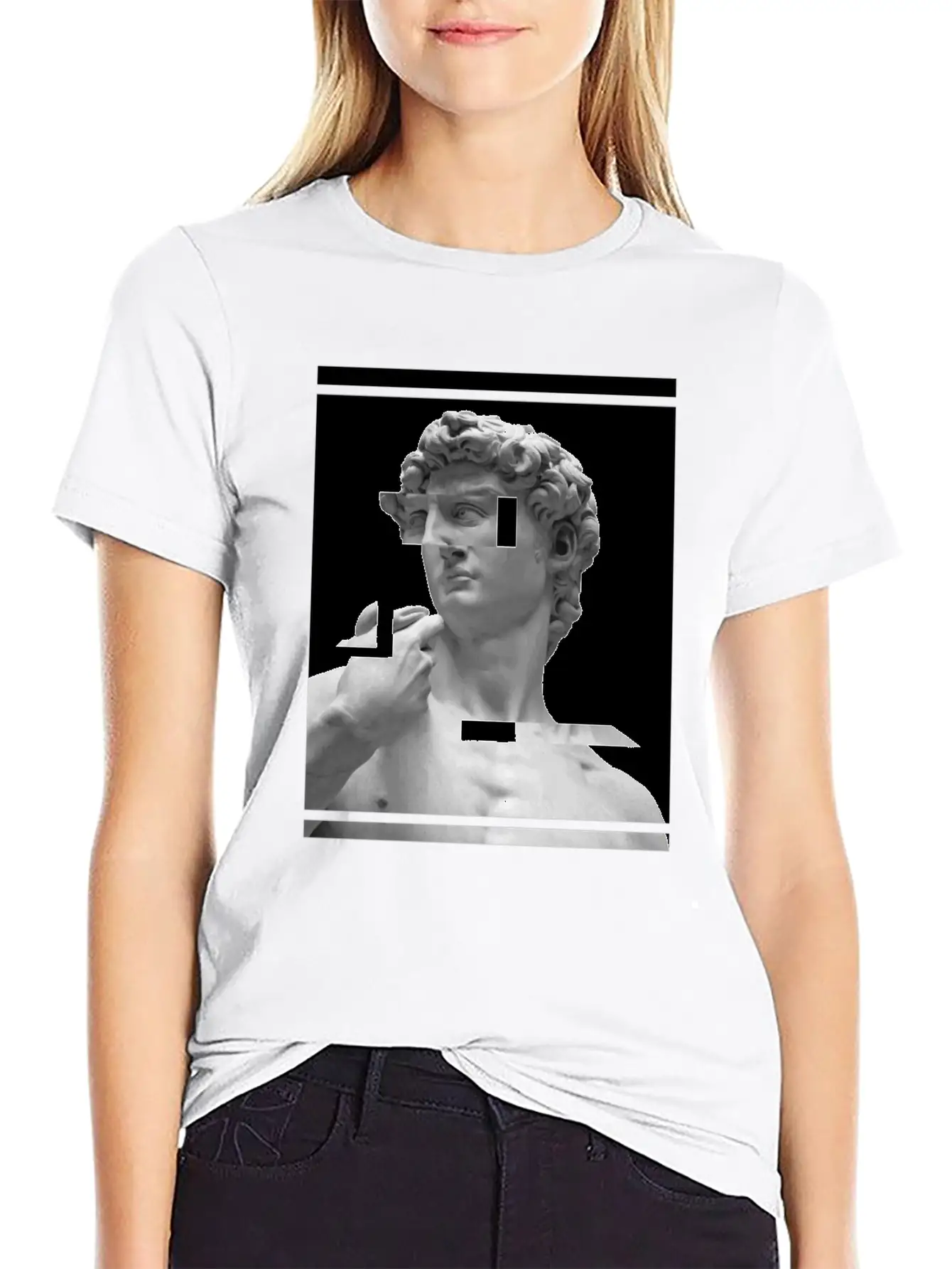 Glitch Greek Bust | Aesthetic Vaporwave Relaxed Everyday Tee – Lightweight And Durable Cotton