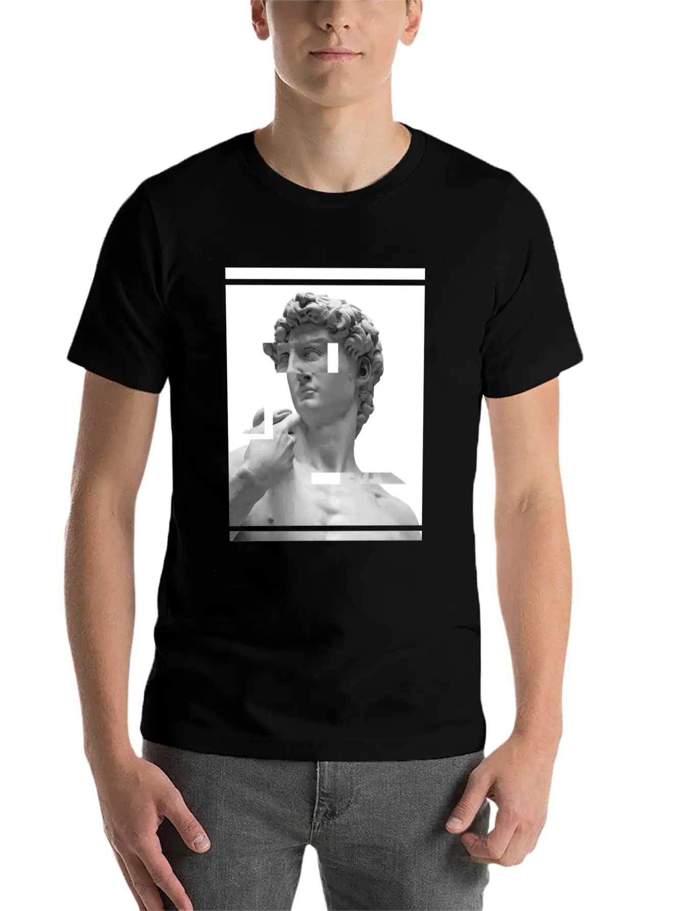 Glitch Greek Bust | Aesthetic Vaporwave Relaxed Everyday Tee – Lightweight And Durable Cotton