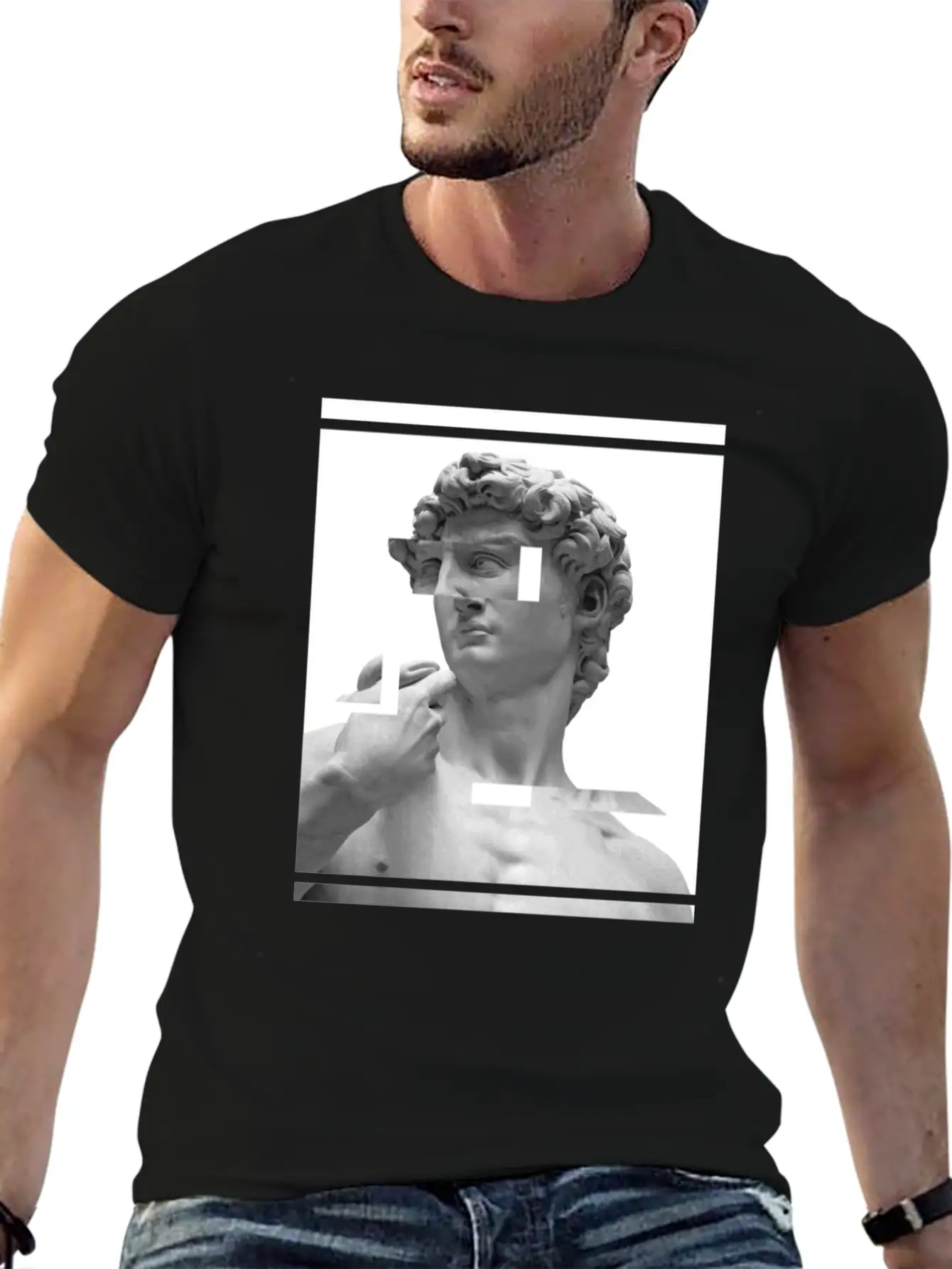 Glitch Greek Bust | Aesthetic Vaporwave Relaxed Everyday Tee – Lightweight And Durable Cotton