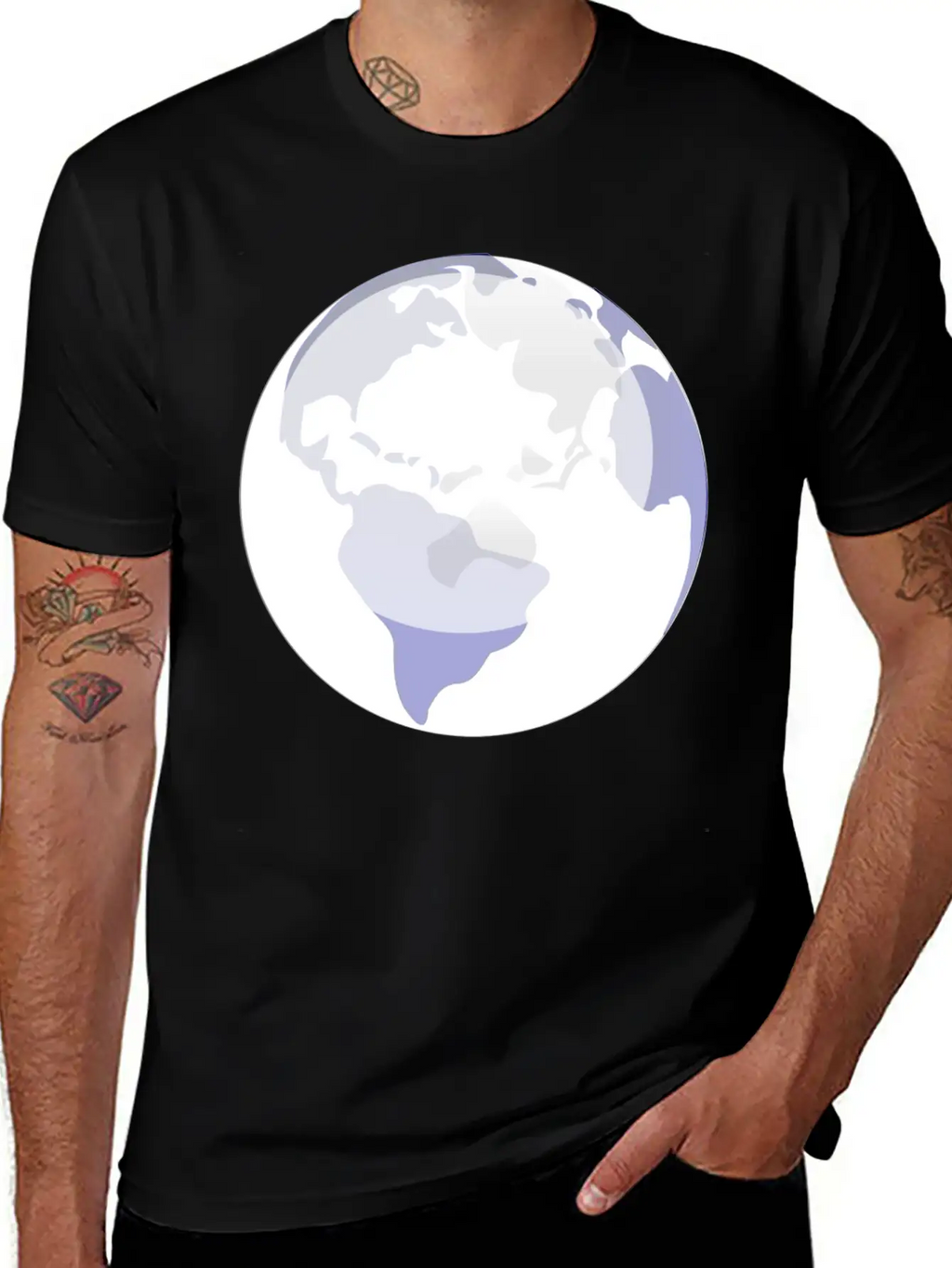 Globus Planet Erde Earth Kontinente Continents84 Unisex Casual T-Shirt – Clean Design For Daily Comfort