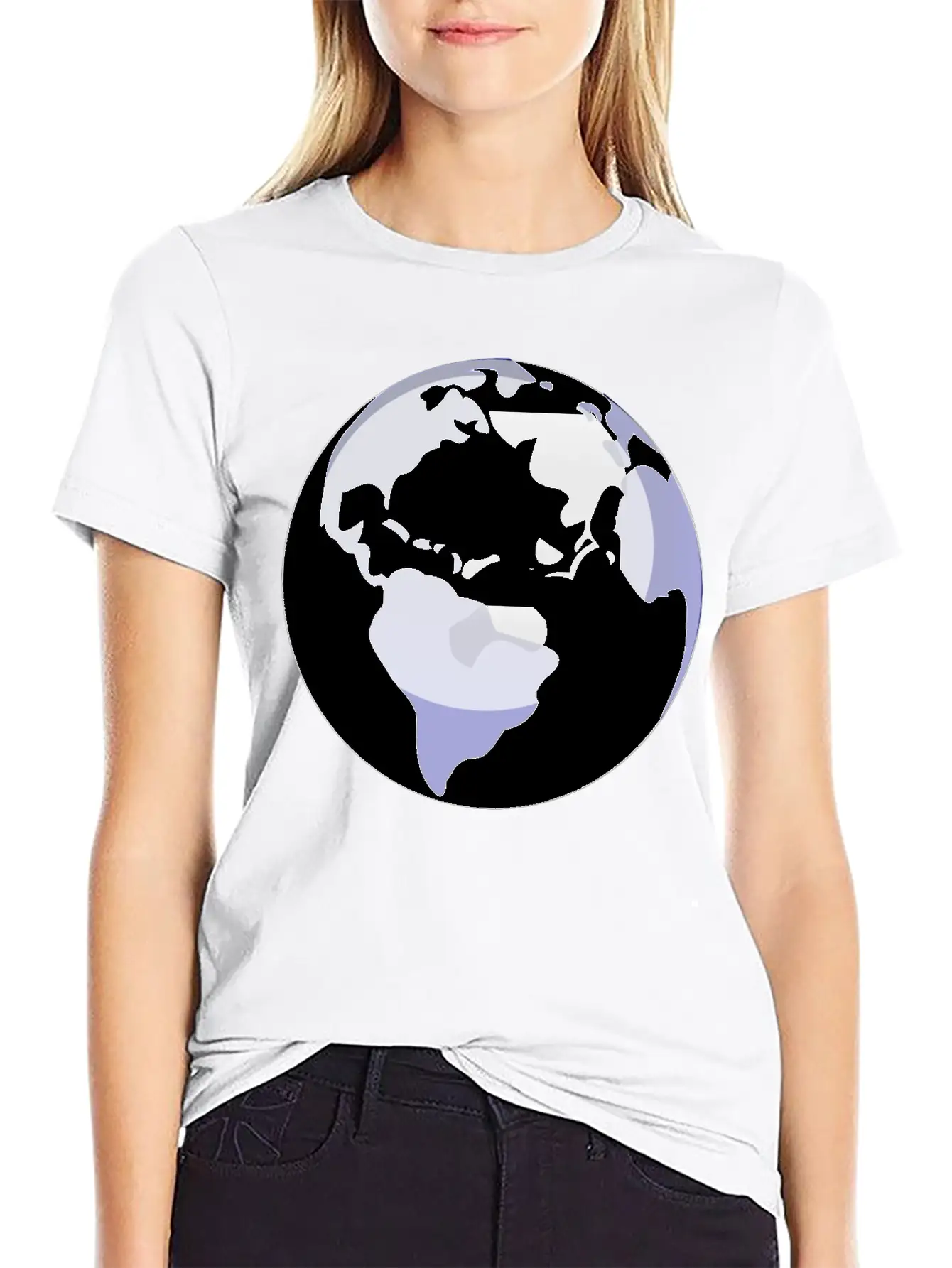 Globus Planet Erde Earth Kontinente Continents84 Unisex Casual T-Shirt – Clean Design For Daily Comfort