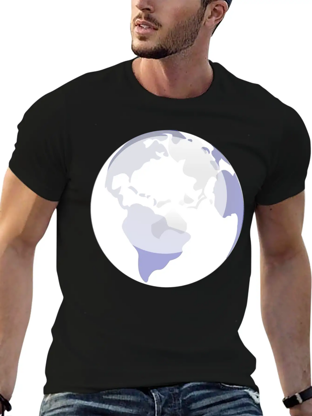 Globus Planet Erde Earth Kontinente Continents84 Unisex Casual T-Shirt – Clean Design For Daily Comfort