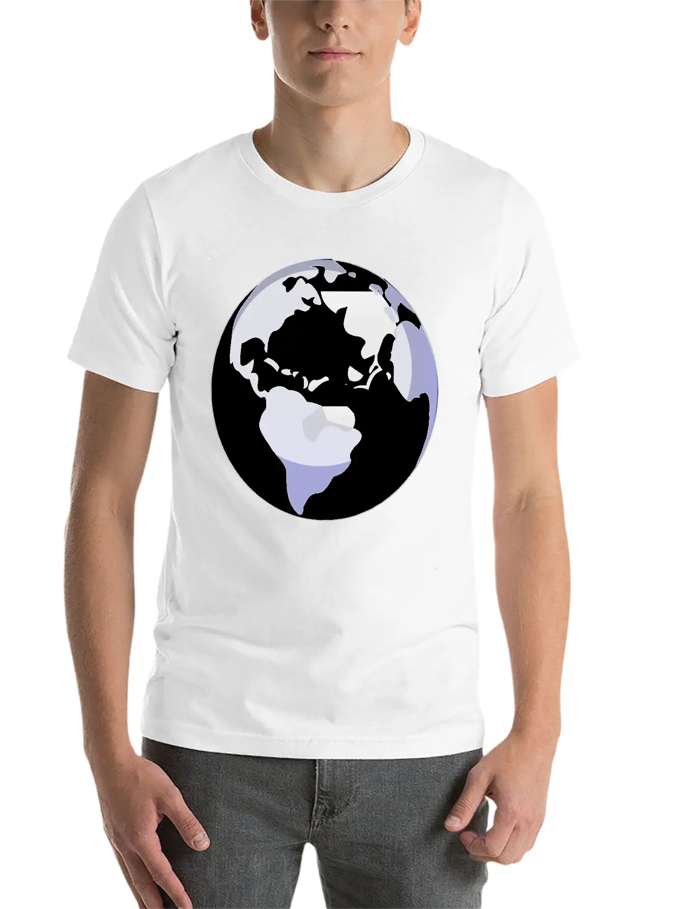 Globus Planet Erde Earth Kontinente Continents84 Unisex Casual T-Shirt – Clean Design For Daily Comfort