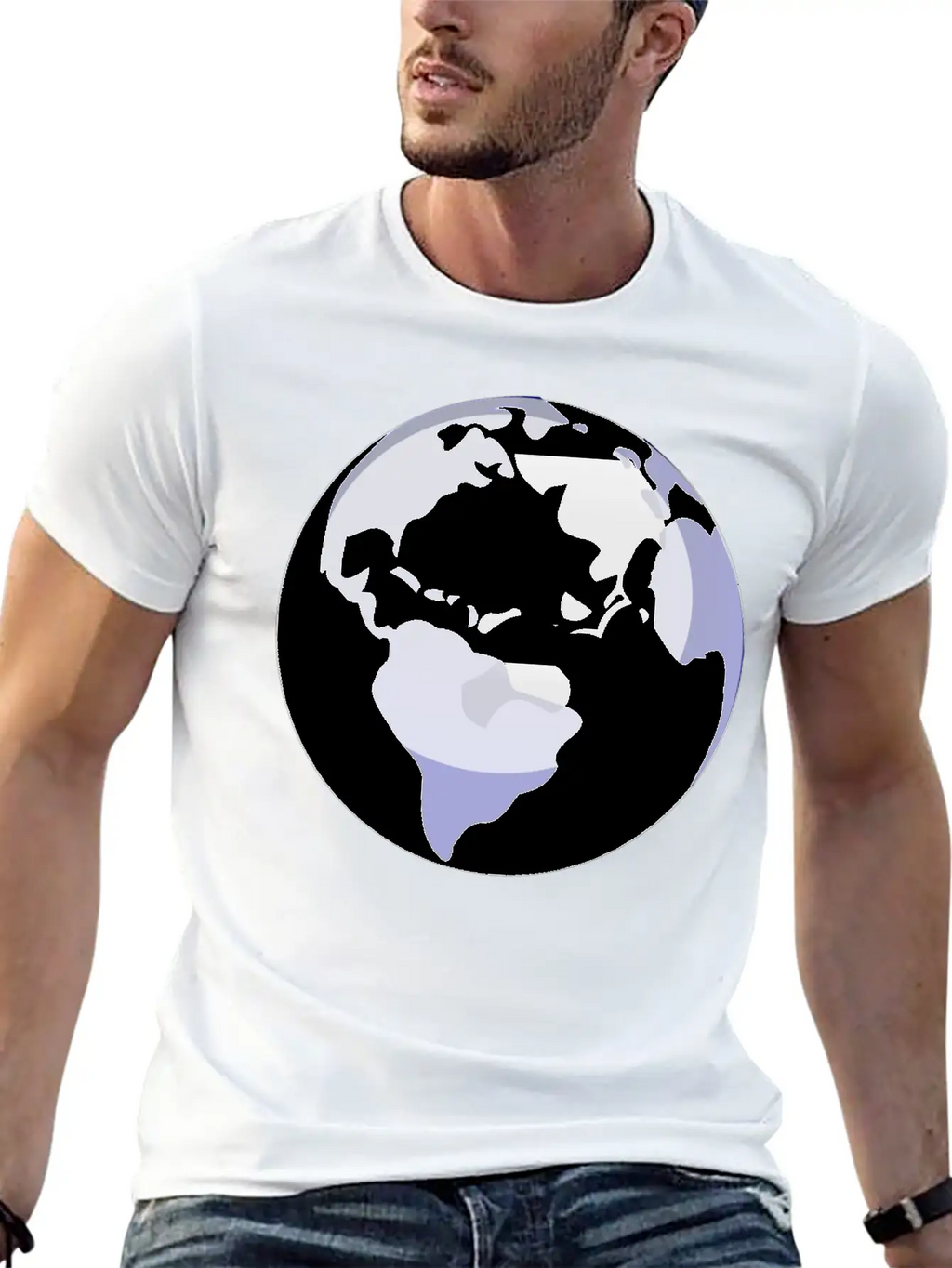 Globus Planet Erde Earth Kontinente Continents84 Unisex Casual T-Shirt – Clean Design For Daily Comfort