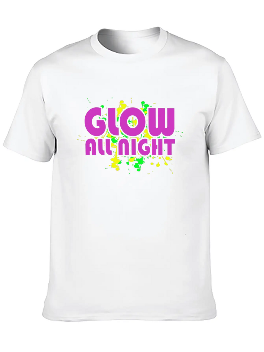 Glow All Night T-Shirt Glowing Effet Retro Glow Breathable Soft Cotton T-Shirt – Timeless Casual Look