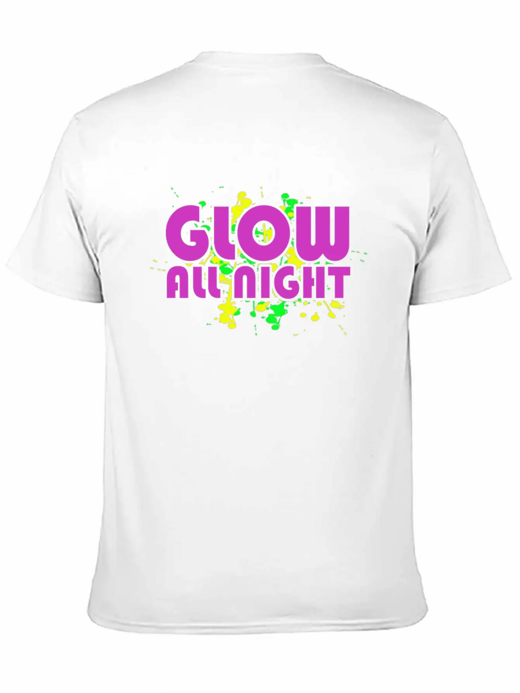 Glow All Night T-Shirt Glowing Effet Retro Glow Breathable Soft Cotton T-Shirt – Timeless Casual Look