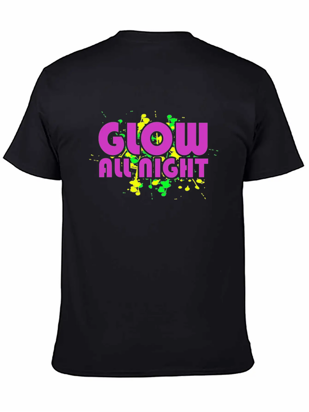 Glow All Night T-Shirt Glowing Effet Retro Glow Breathable Soft Cotton T-Shirt – Timeless Casual Look