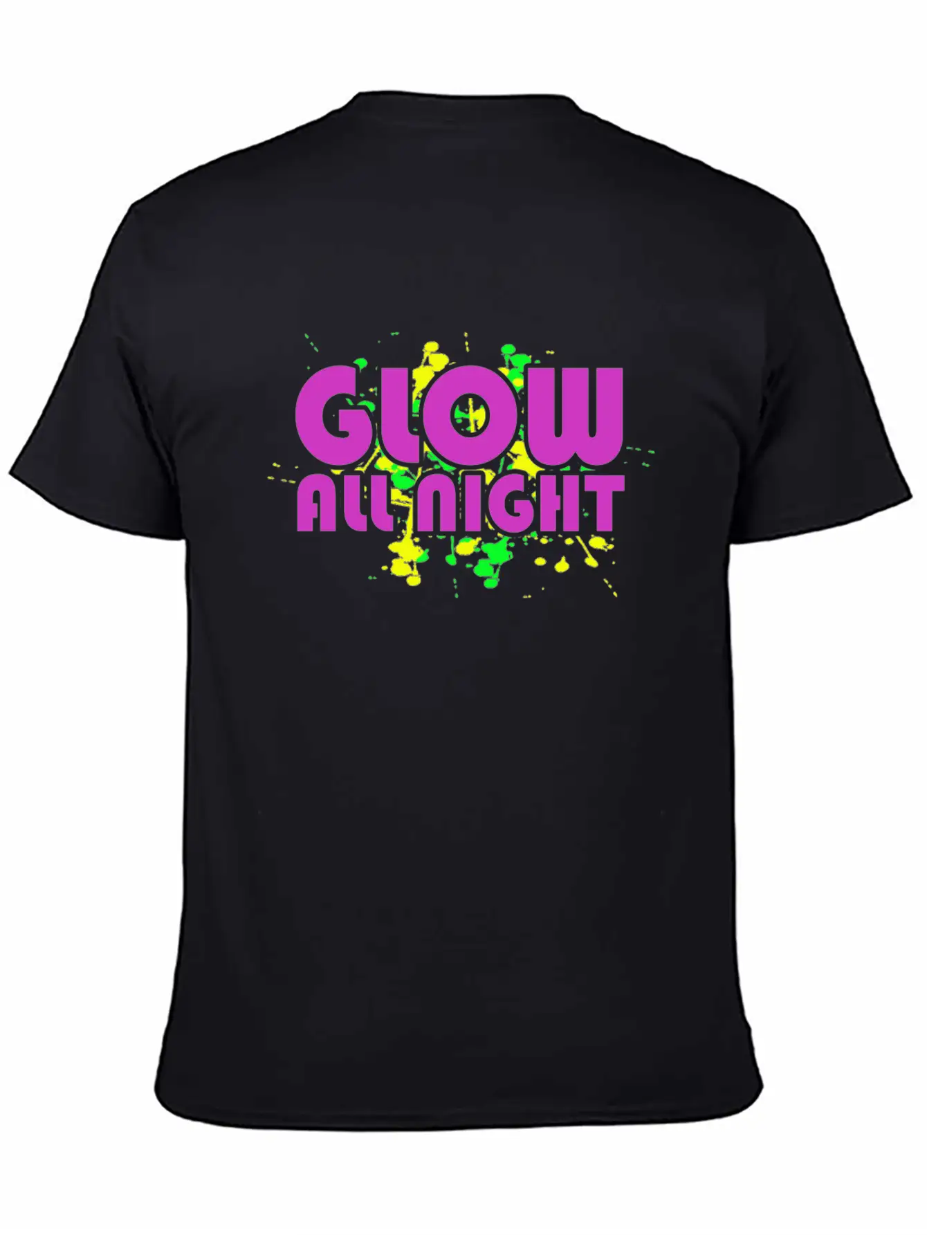 Glow All Night T-Shirt Glowing Effet Retro Glow Breathable Soft Cotton T-Shirt – Timeless Casual Look