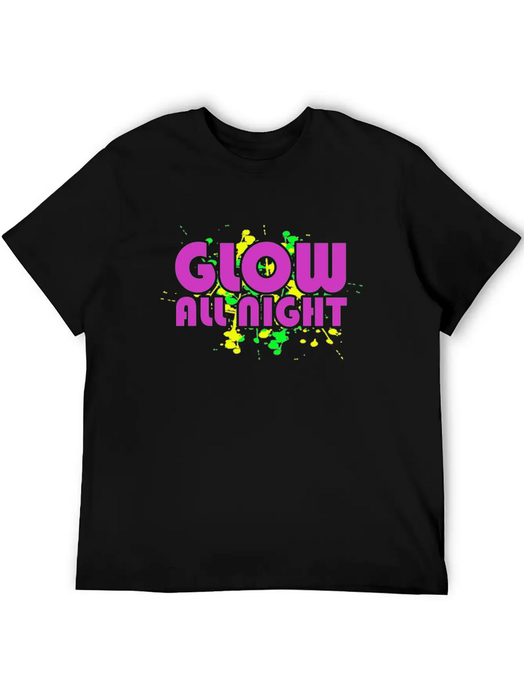 Glow All Night T-Shirt Glowing Effet Retro Glow Breathable Soft Cotton T-Shirt – Timeless Casual Look