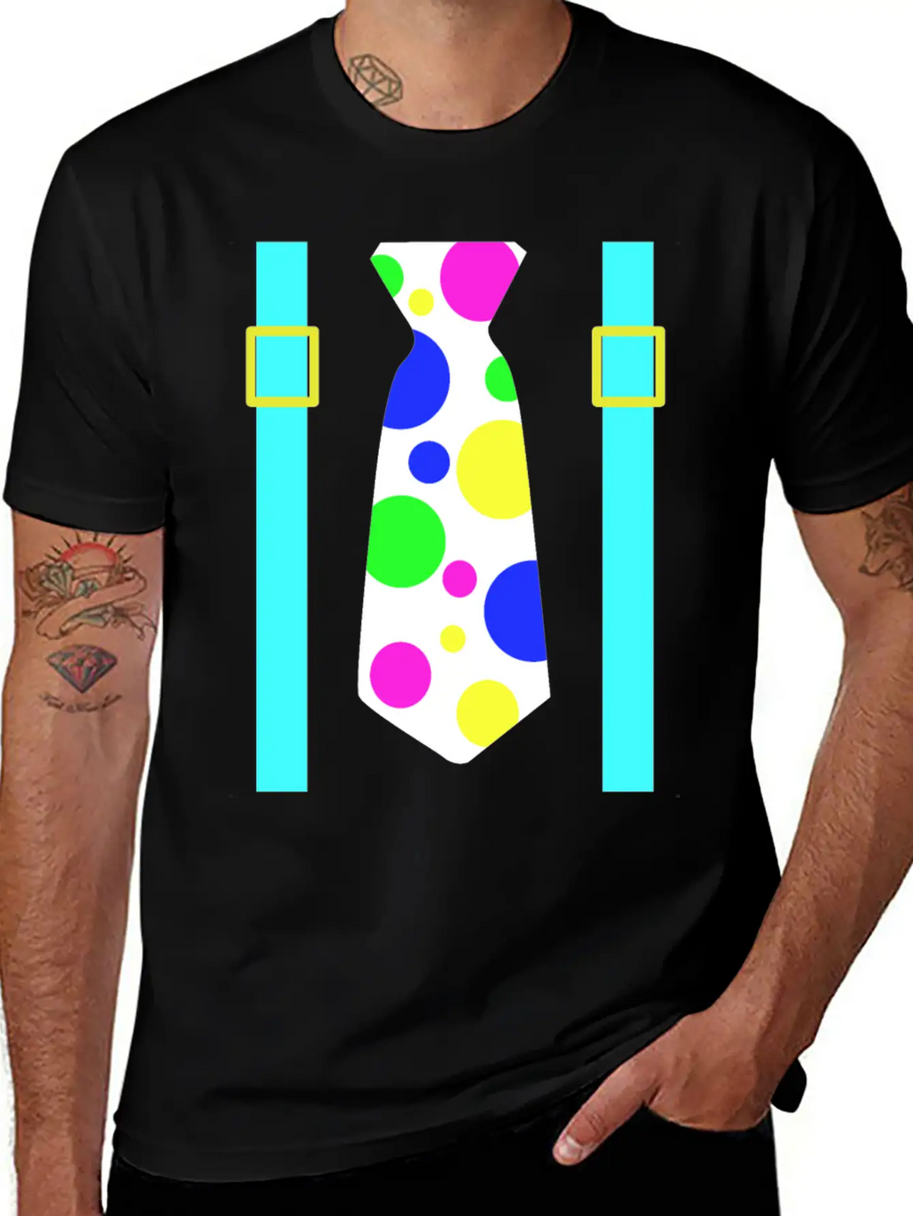 Glow Party Jumbo Tie Costume Breathable Graphic T-Shirt – Perfect For Casual Days