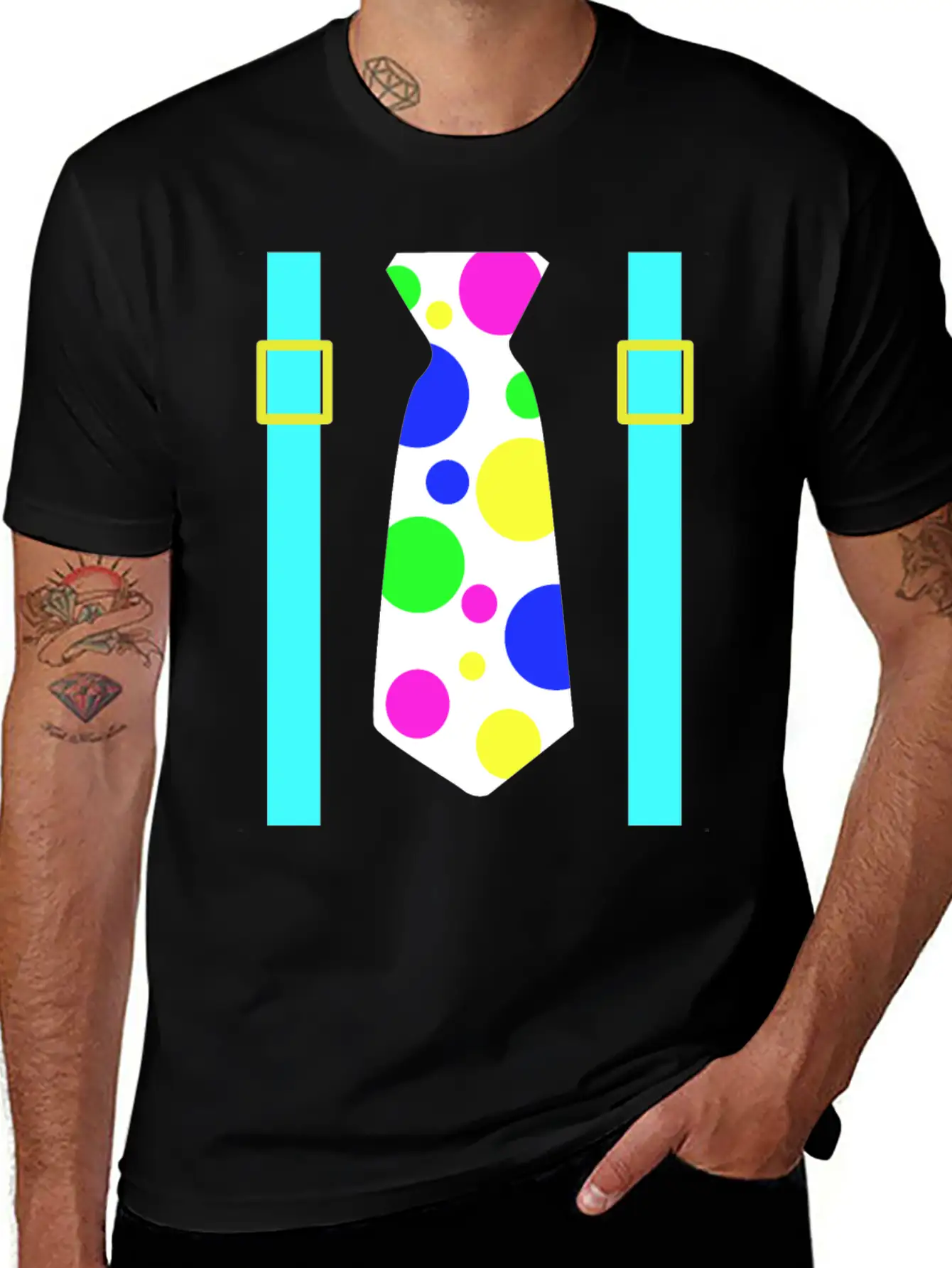 Glow Party Jumbo Tie Costume Breathable Graphic T-Shirt – Perfect For Casual Days