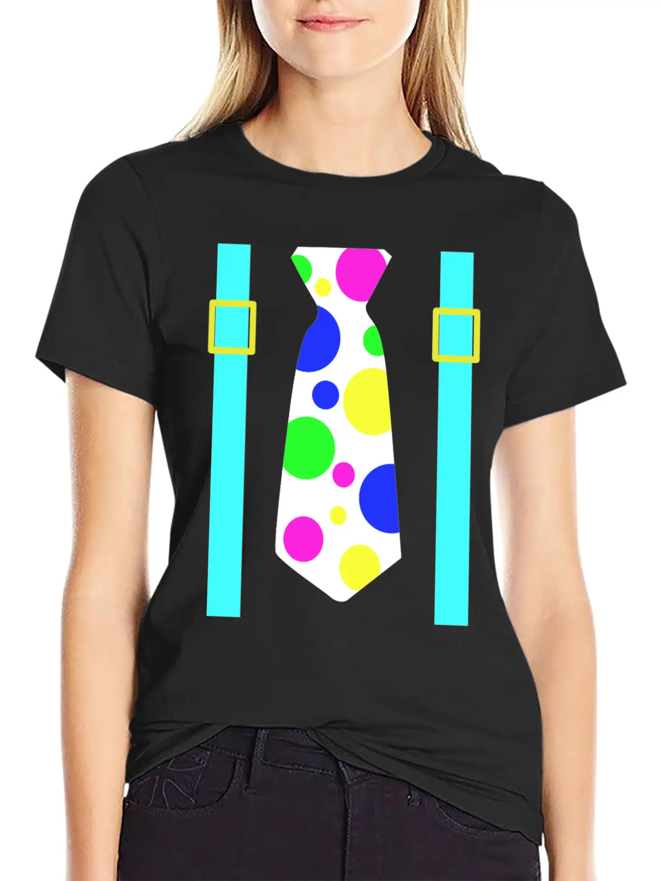 Glow Party Jumbo Tie Costume Breathable Graphic T-Shirt – Perfect For Casual Days