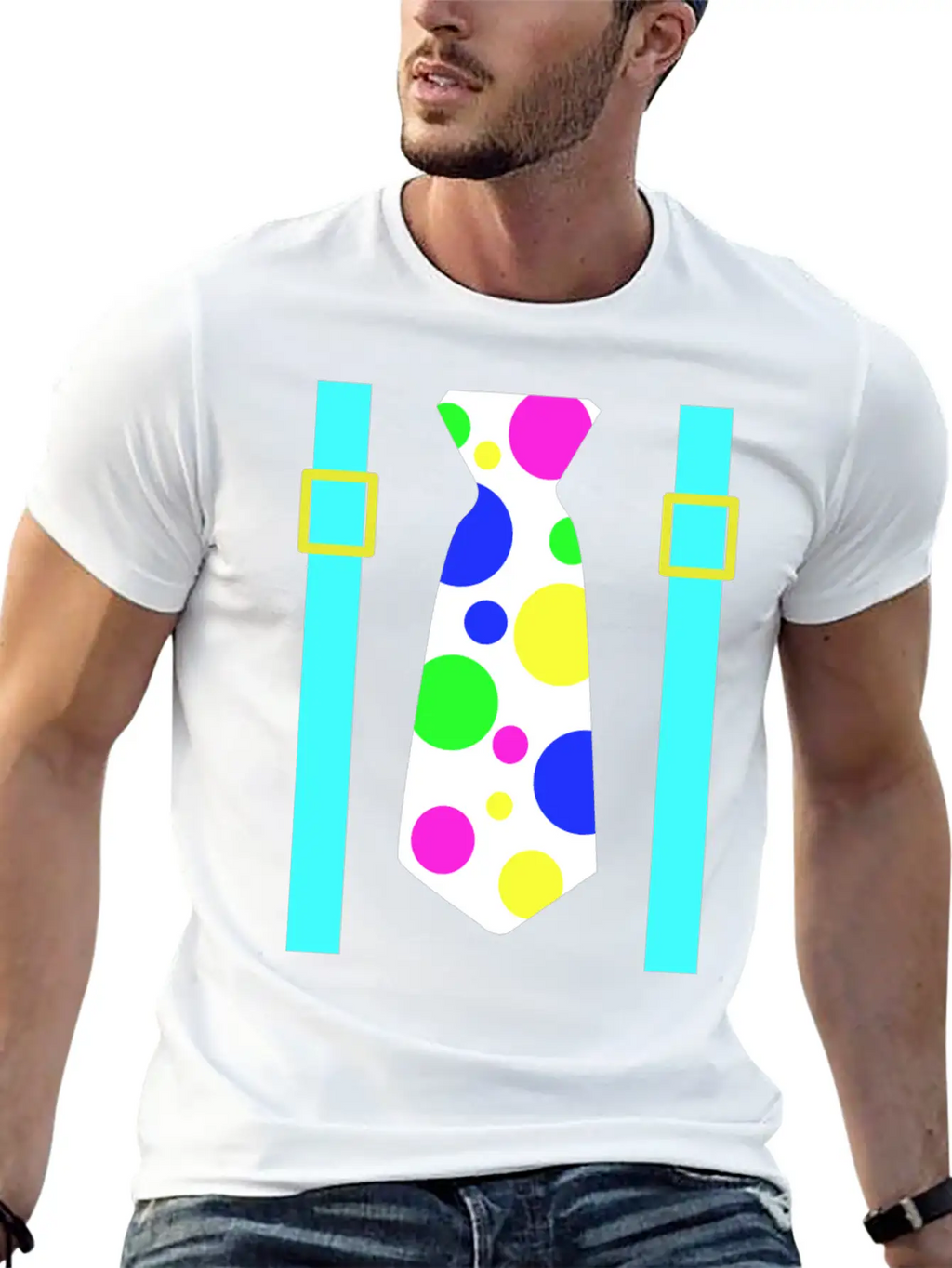Glow Party Jumbo Tie Costume Breathable Graphic T-Shirt – Perfect For Casual Days
