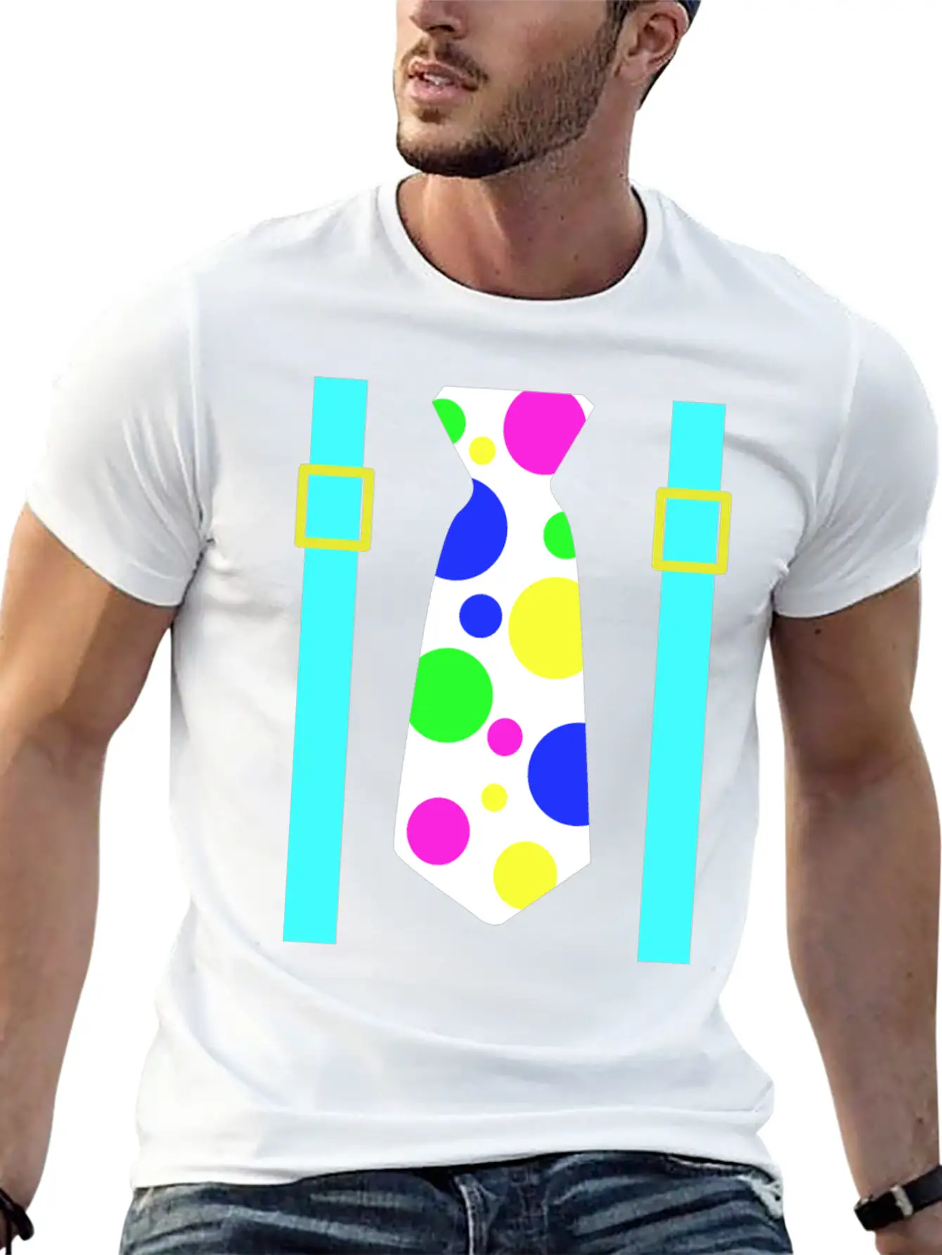 Glow Party Jumbo Tie Costume Breathable Graphic T-Shirt – Perfect For Casual Days