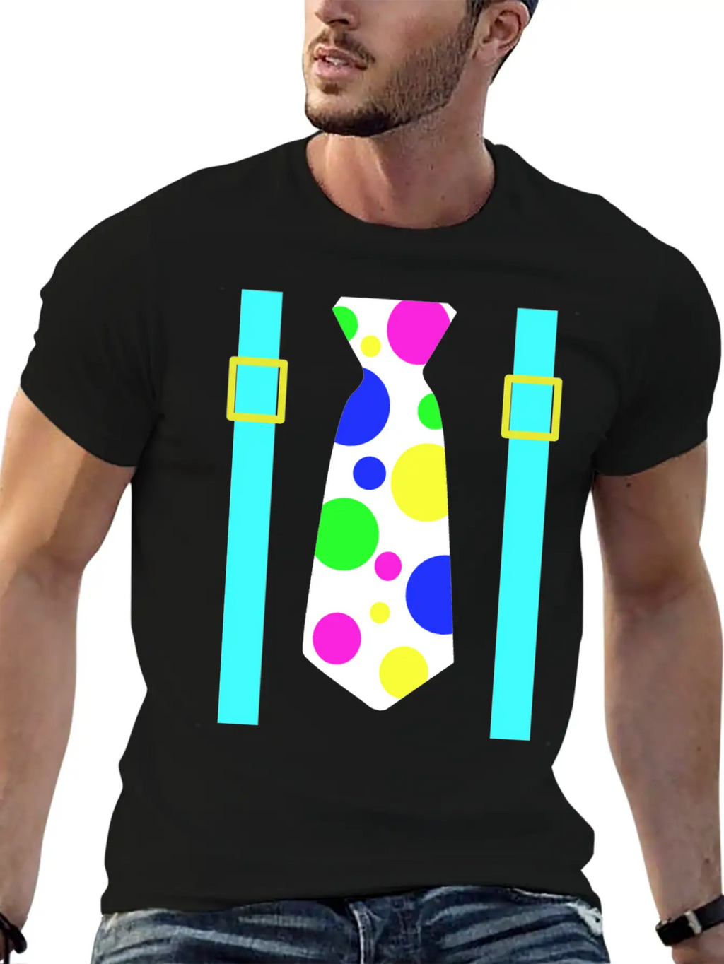 Glow Party Jumbo Tie Costume Breathable Graphic T-Shirt – Perfect For Casual Days