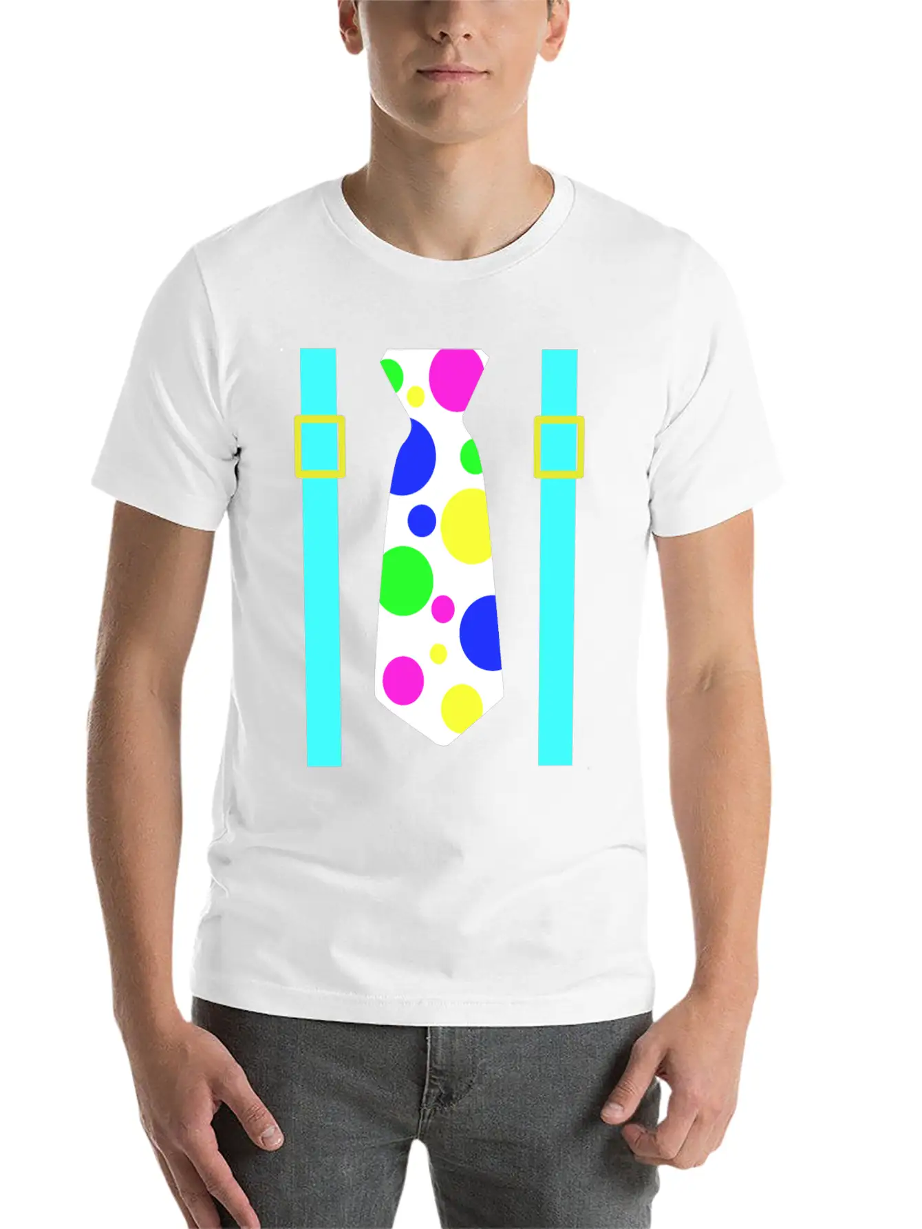 Glow Party Jumbo Tie Costume Breathable Graphic T-Shirt – Perfect For Casual Days