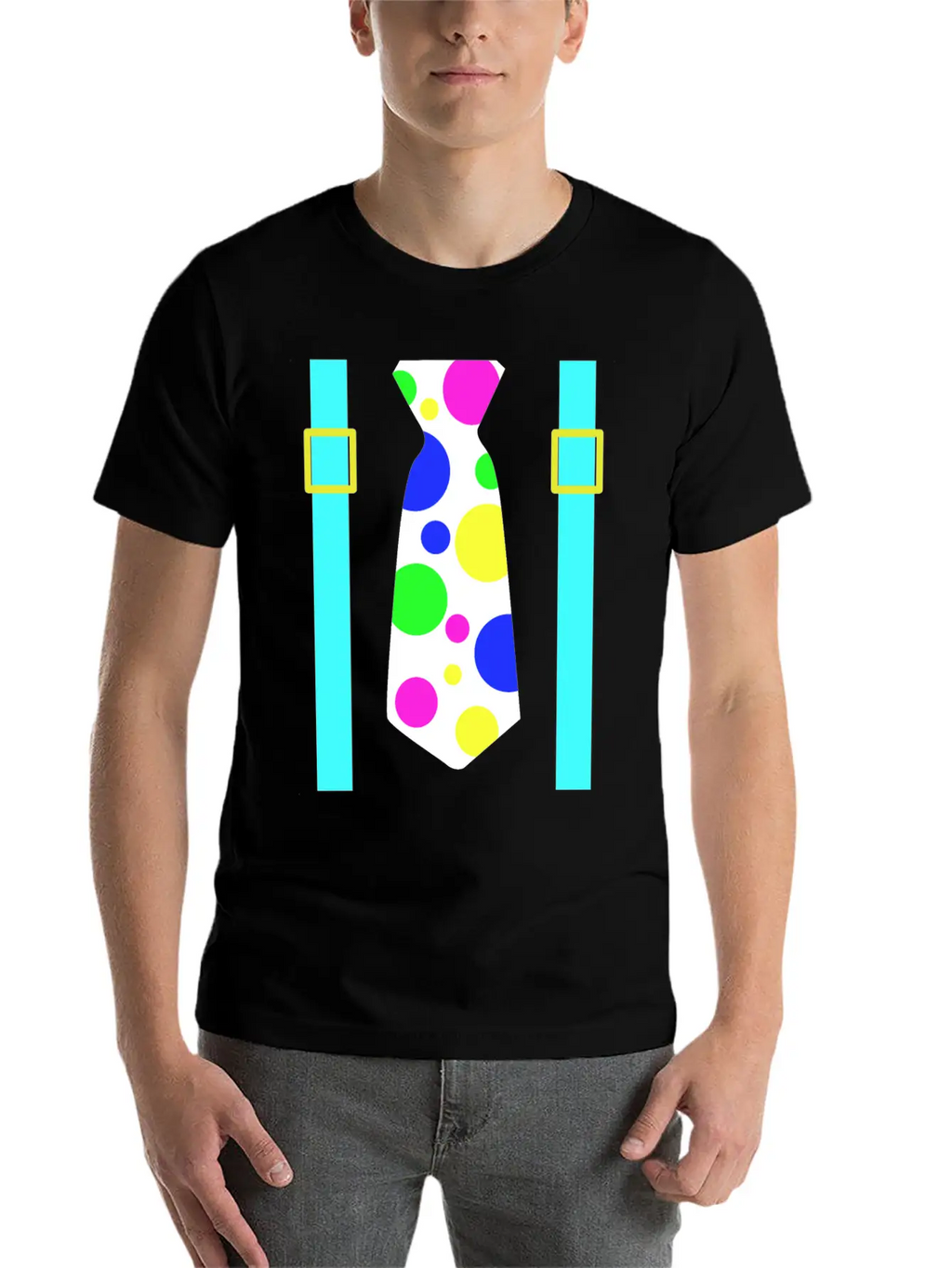 Glow Party Jumbo Tie Costume Breathable Graphic T-Shirt – Perfect For Casual Days