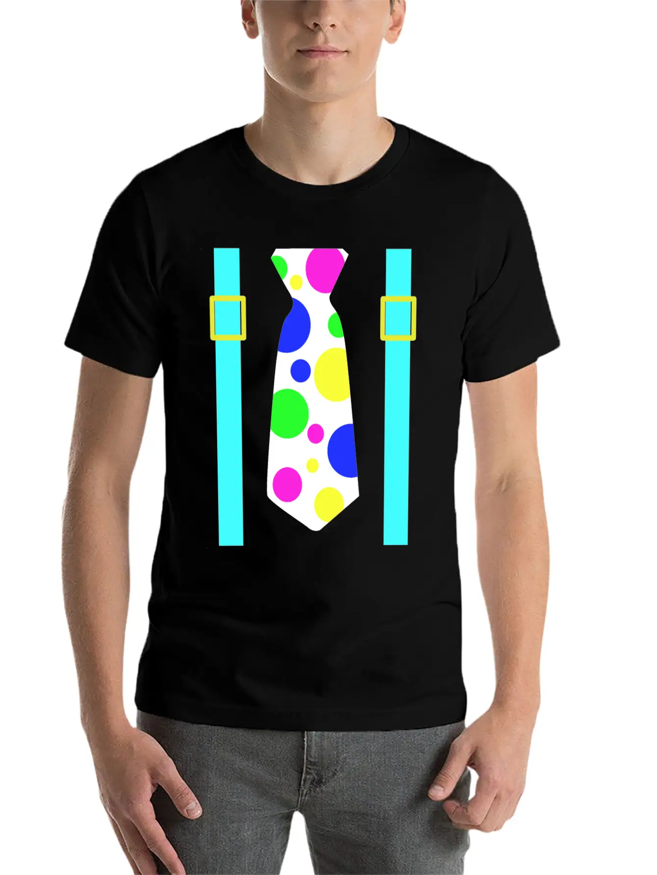 Glow Party Jumbo Tie Costume Breathable Graphic T-Shirt – Perfect For Casual Days
