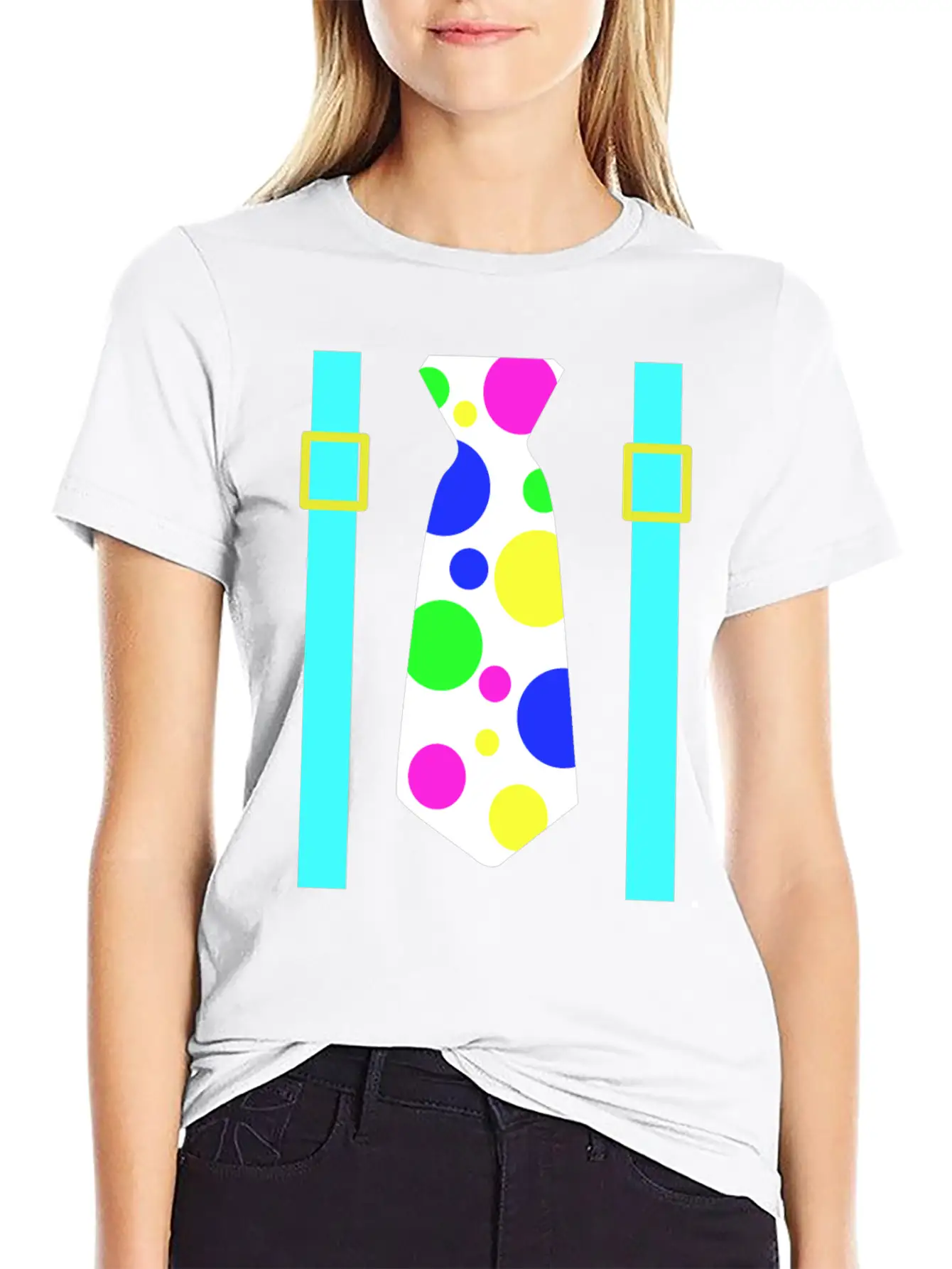 Glow Party Jumbo Tie Costume Breathable Graphic T-Shirt – Perfect For Casual Days