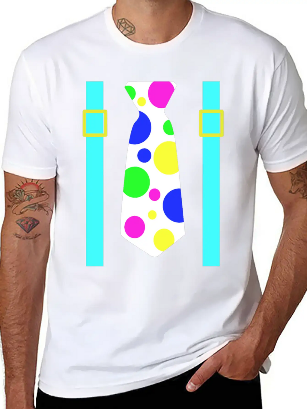 Glow Party Jumbo Tie Costume Breathable Graphic T-Shirt – Perfect For Casual Days