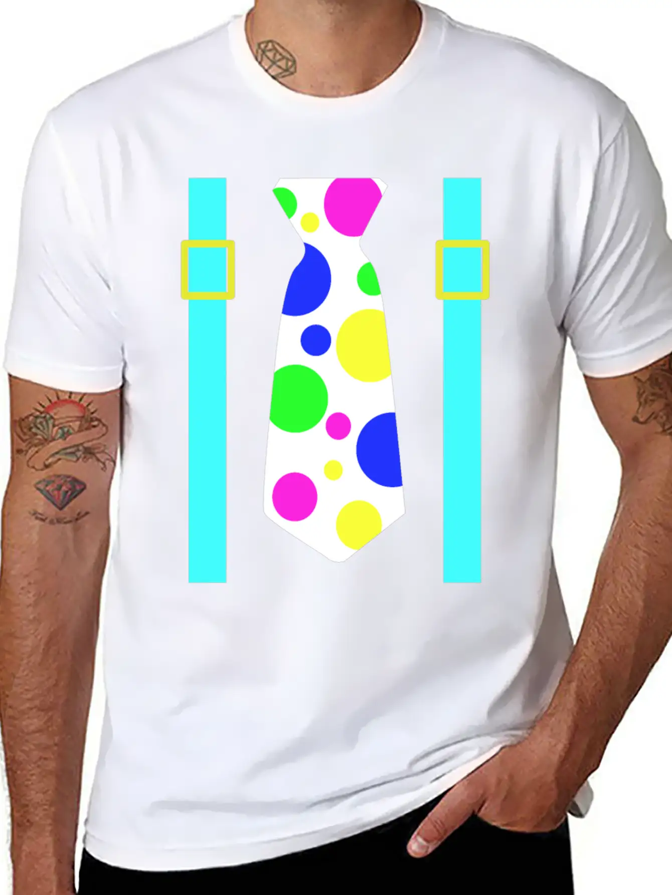 Glow Party Jumbo Tie Costume Breathable Graphic T-Shirt – Perfect For Casual Days
