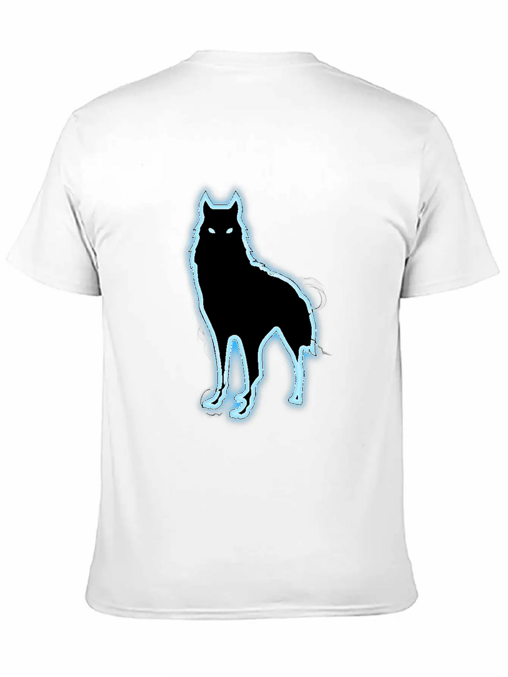 Glowing Blue Wolf Design - Wolf Lovers Or Animal Essential Cotton Tee For Daily Outfits – Unisex Style