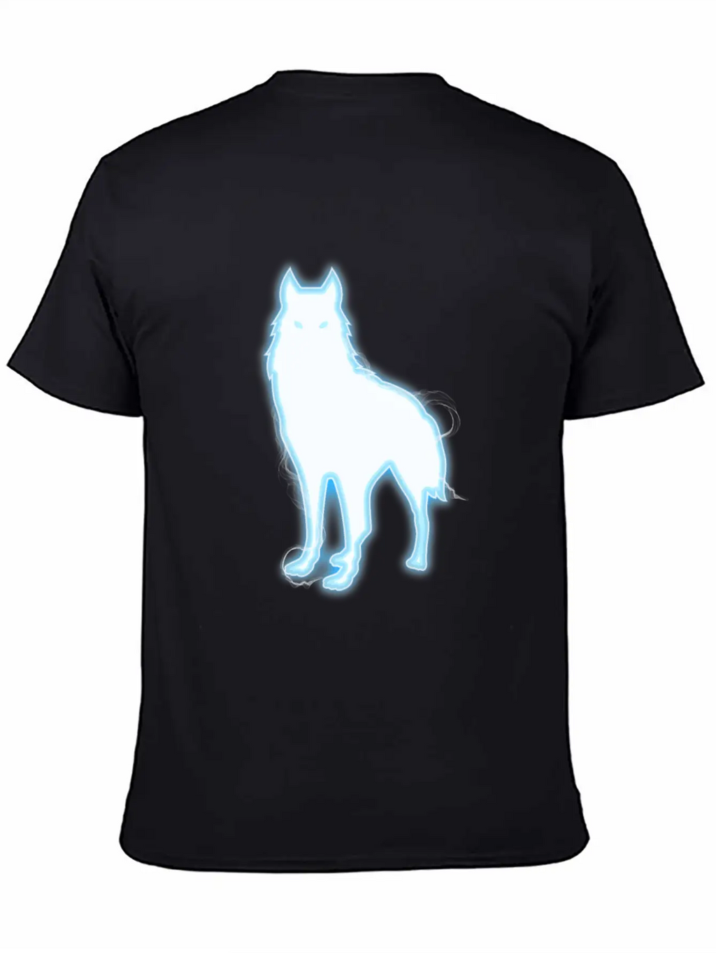 Glowing Blue Wolf Design - Wolf Lovers Or Animal Essential Cotton Tee For Daily Outfits – Unisex Style