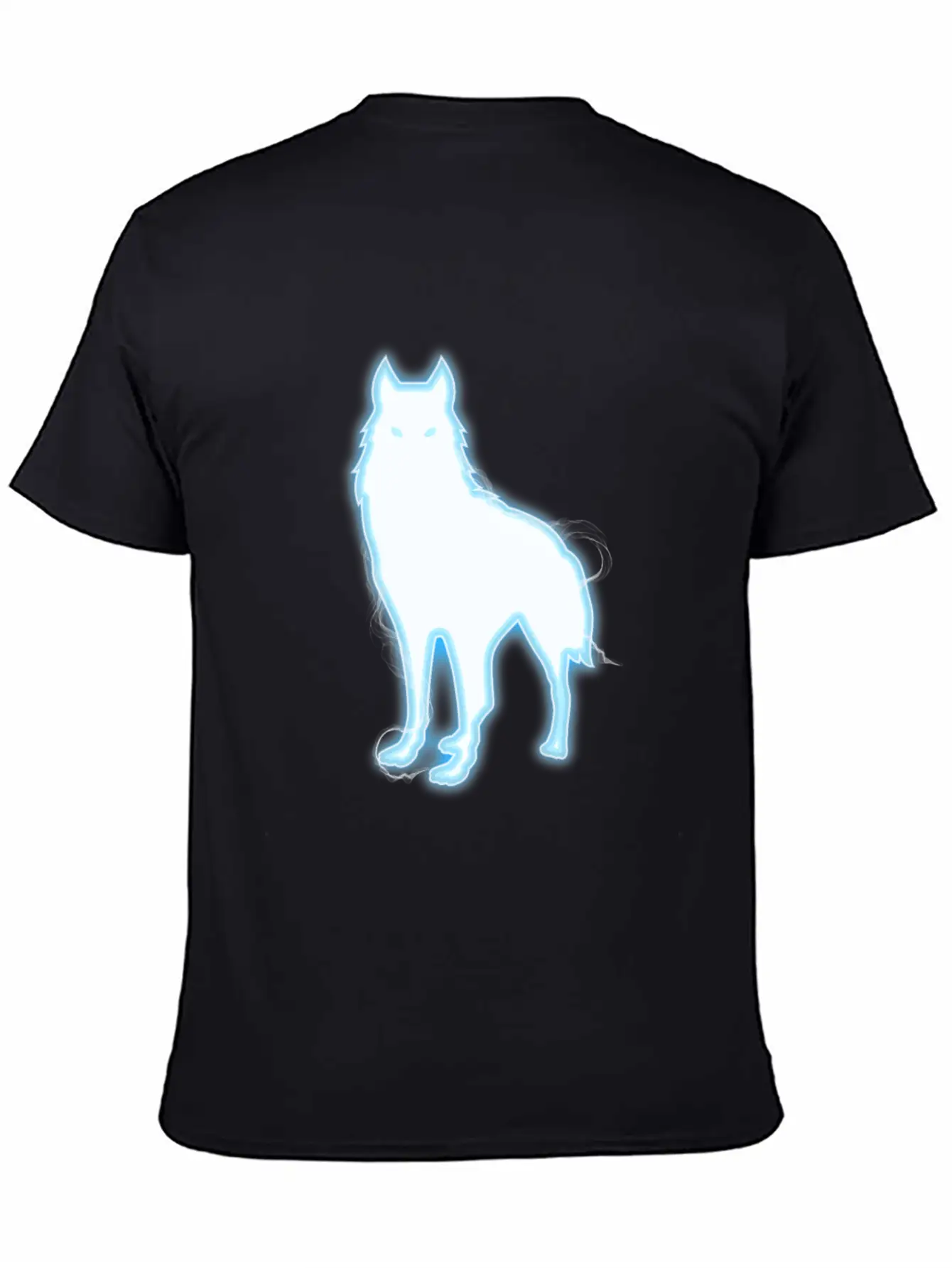 Glowing Blue Wolf Design - Wolf Lovers Or Animal Essential Cotton Tee For Daily Outfits – Unisex Style