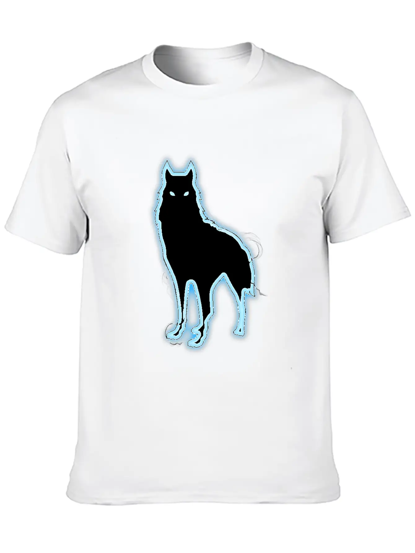 Glowing Blue Wolf Design - Wolf Lovers Or Animal Essential Cotton Tee For Daily Outfits – Unisex Style