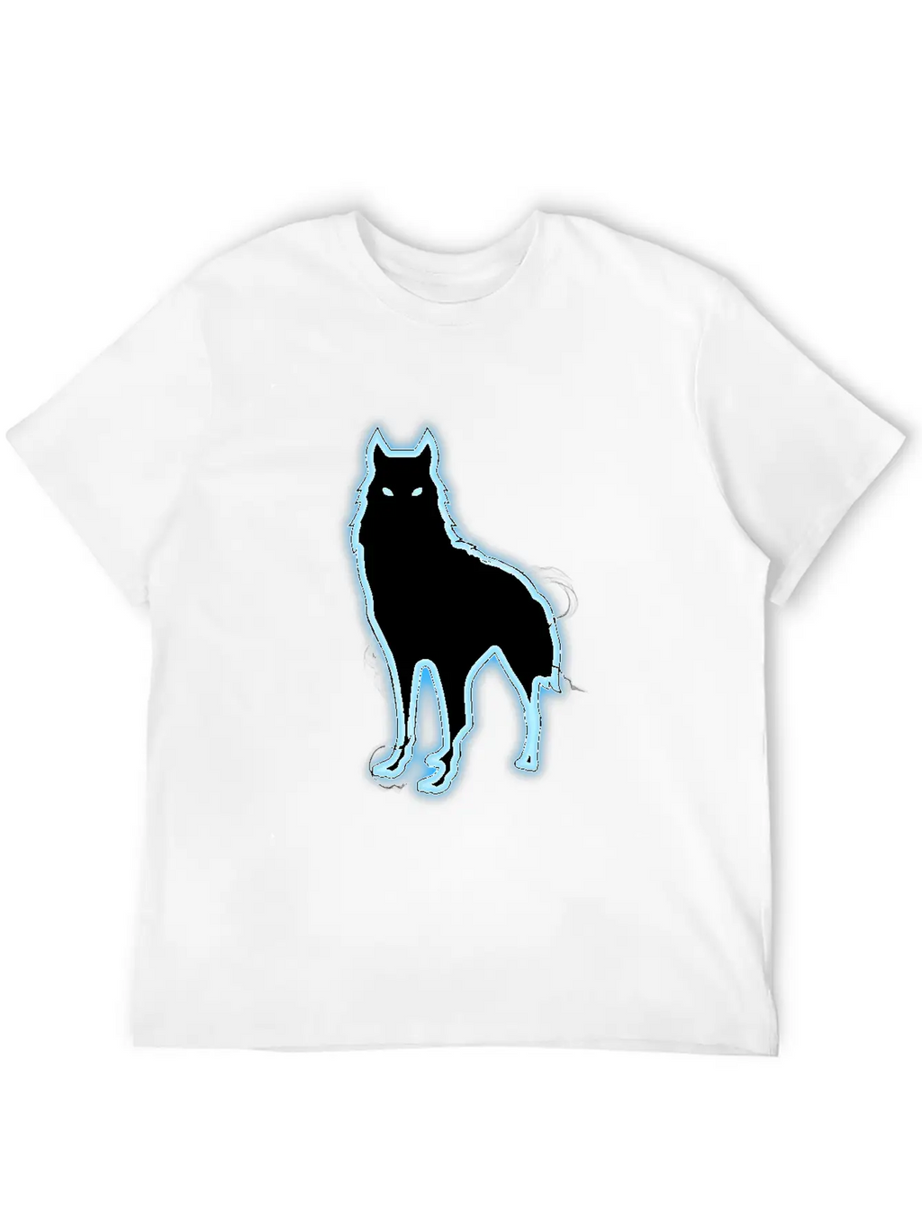 Glowing Blue Wolf Design - Wolf Lovers Or Animal Essential Cotton Tee For Daily Outfits – Unisex Style