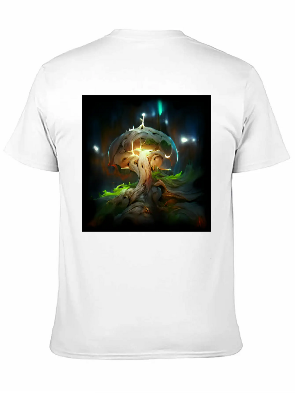 Glowing Fantasy Surreal Mushroom Tree Classic Cotton Tee – Unisex Comfort For Any Season