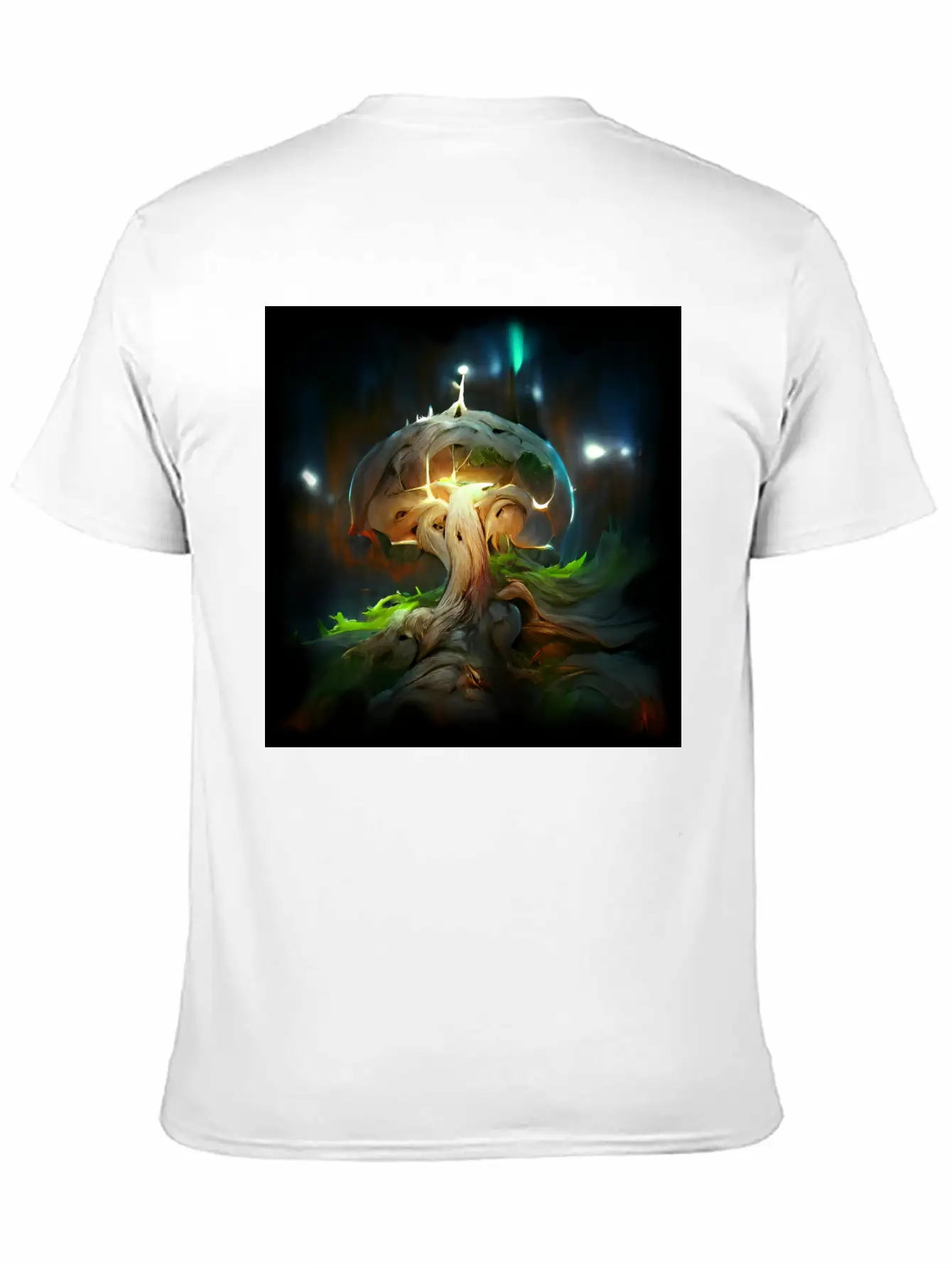 Glowing Fantasy Surreal Mushroom Tree Classic Cotton Tee – Unisex Comfort For Any Season