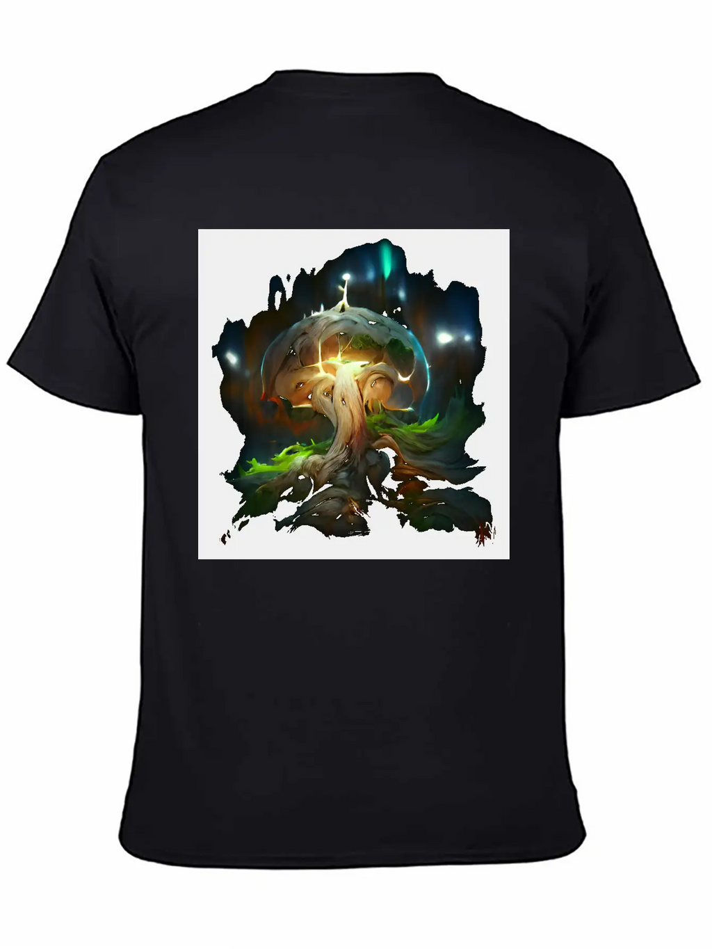 Glowing Fantasy Surreal Mushroom Tree Classic Cotton Tee – Unisex Comfort For Any Season