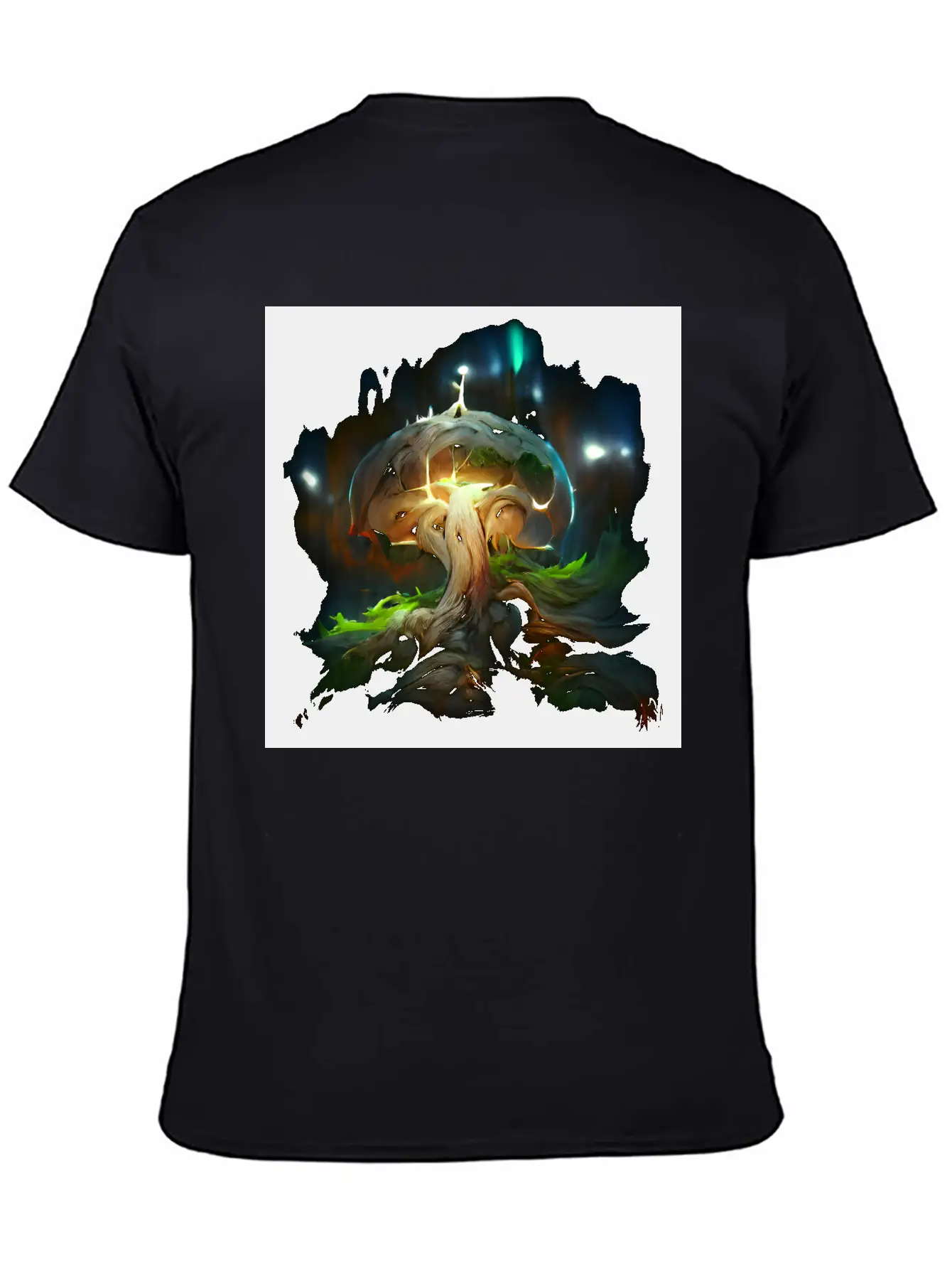 Glowing Fantasy Surreal Mushroom Tree Classic Cotton Tee – Unisex Comfort For Any Season