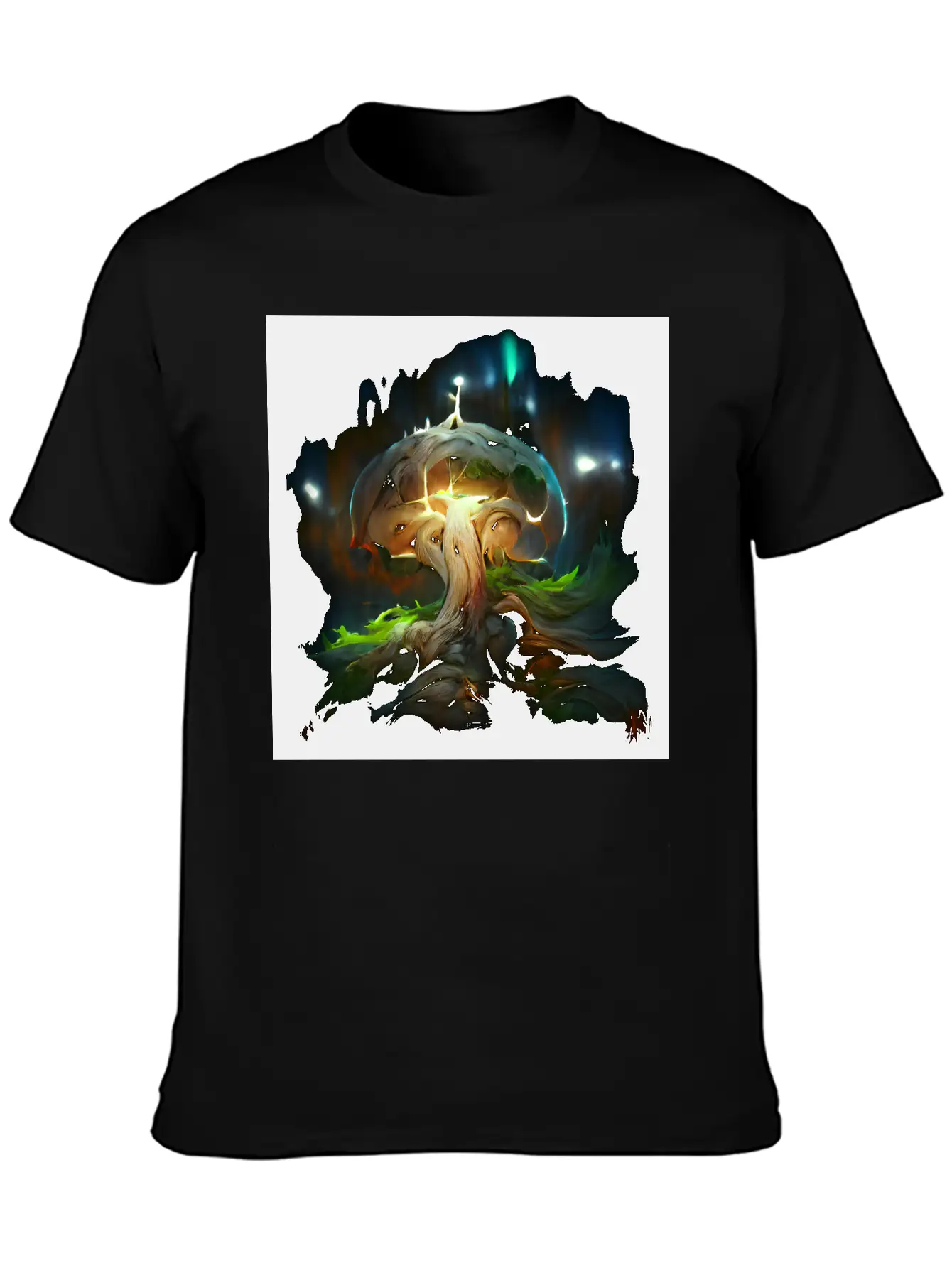 Glowing Fantasy Surreal Mushroom Tree Classic Cotton Tee – Unisex Comfort For Any Season