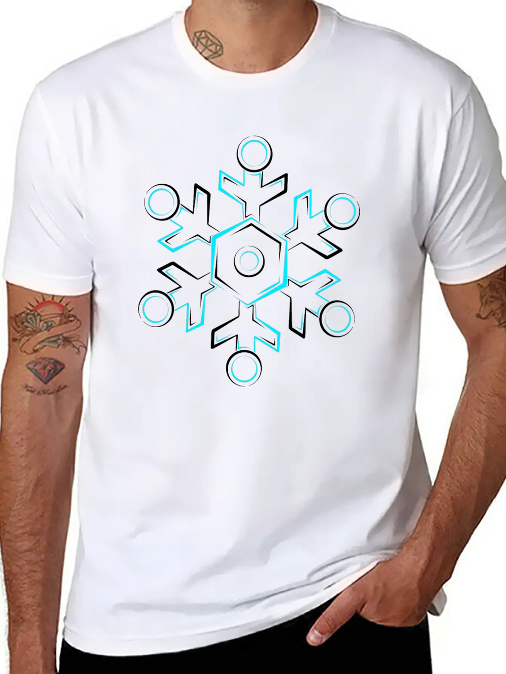 Glowing Snowflake Breathable Soft Cotton T-Shirt – Timeless Casual Look