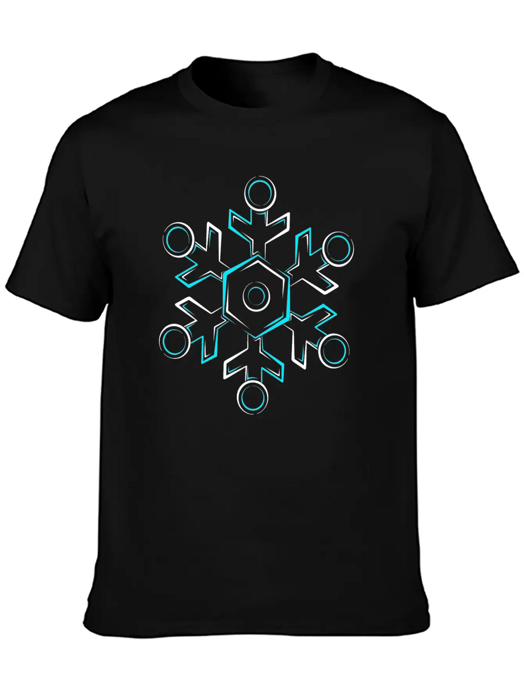 Glowing Snowflake Breathable Soft Cotton T-Shirt – Timeless Casual Look
