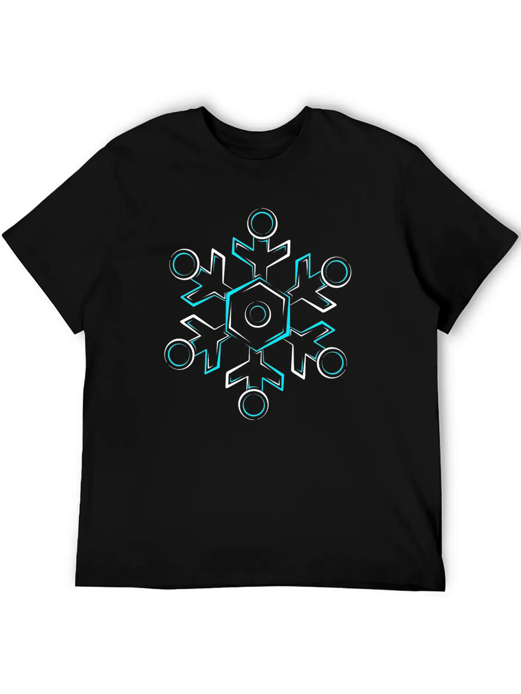Glowing Snowflake Breathable Soft Cotton T-Shirt – Timeless Casual Look