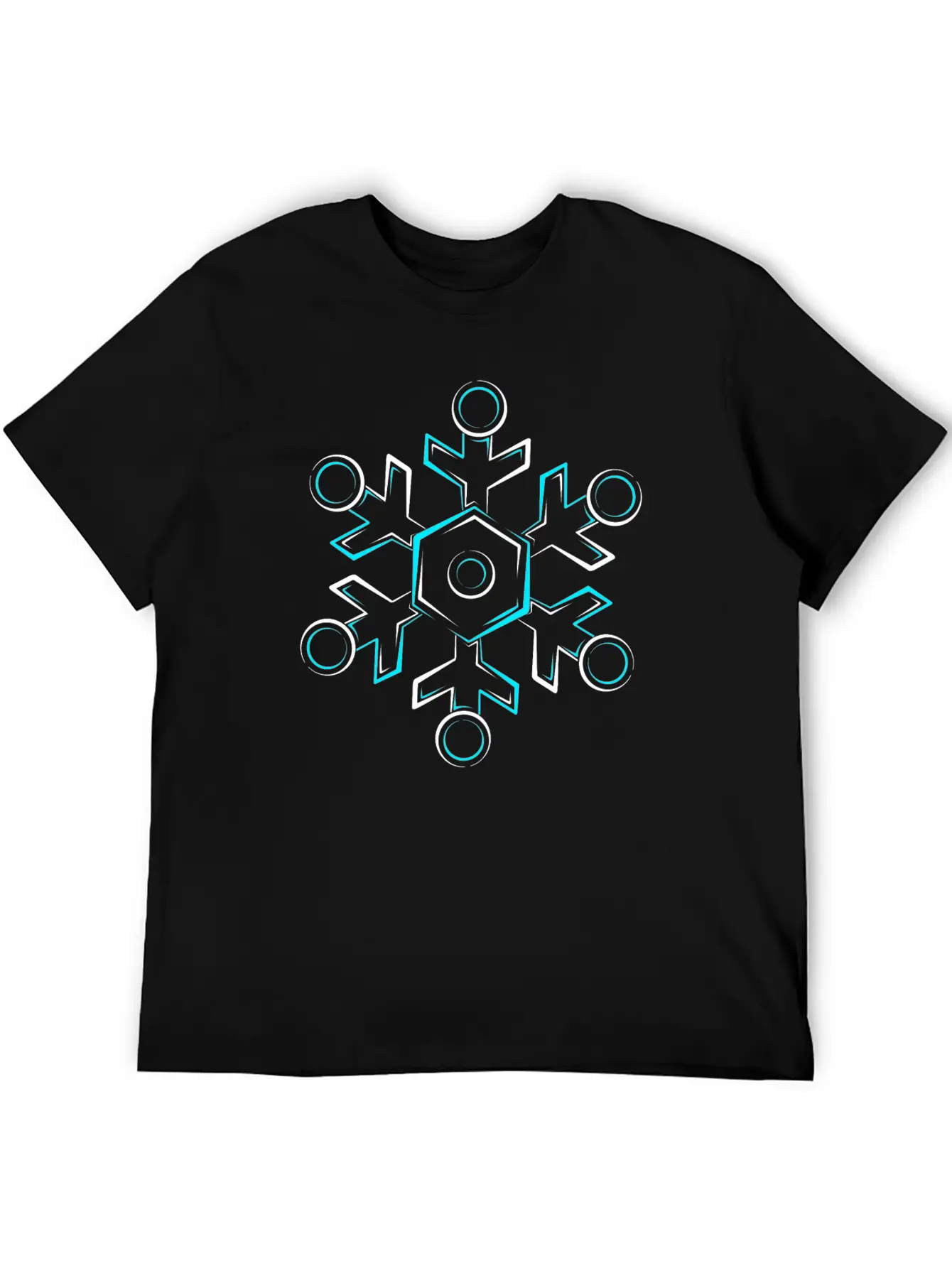 Glowing Snowflake Breathable Soft Cotton T-Shirt – Timeless Casual Look