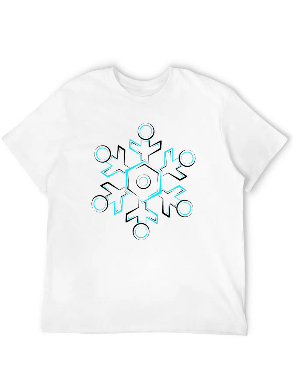 Glowing Snowflake Breathable Soft Cotton T-Shirt – Timeless Casual Look