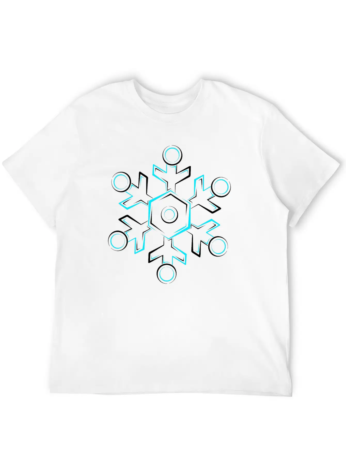 Glowing Snowflake Breathable Soft Cotton T-Shirt – Timeless Casual Look