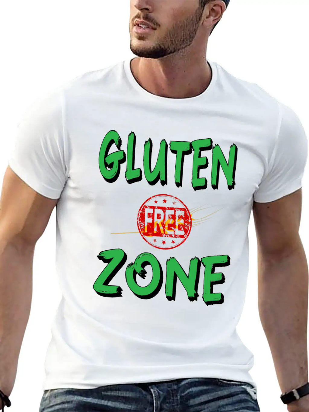 Gluten Free Zone Unisex Casual T-Shirt – Clean Design For Daily Comfort